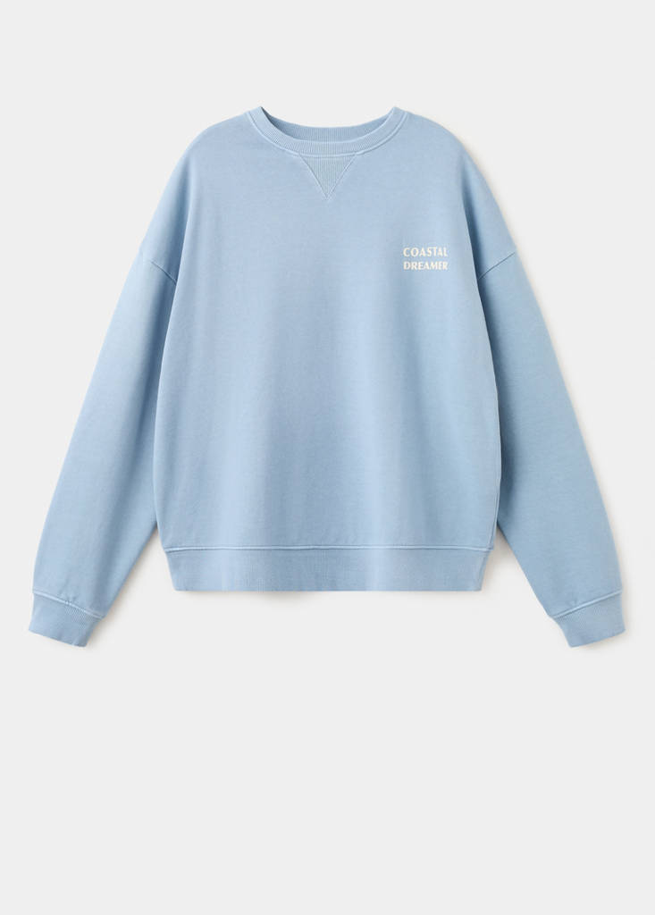 Printed cotton sweatshirt — Blue