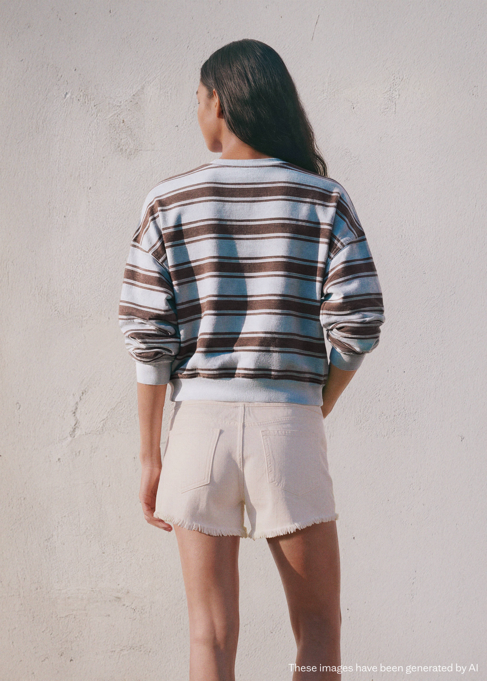 سويت شيرت مخطط لونين - الجهة الخلفية للمنتج