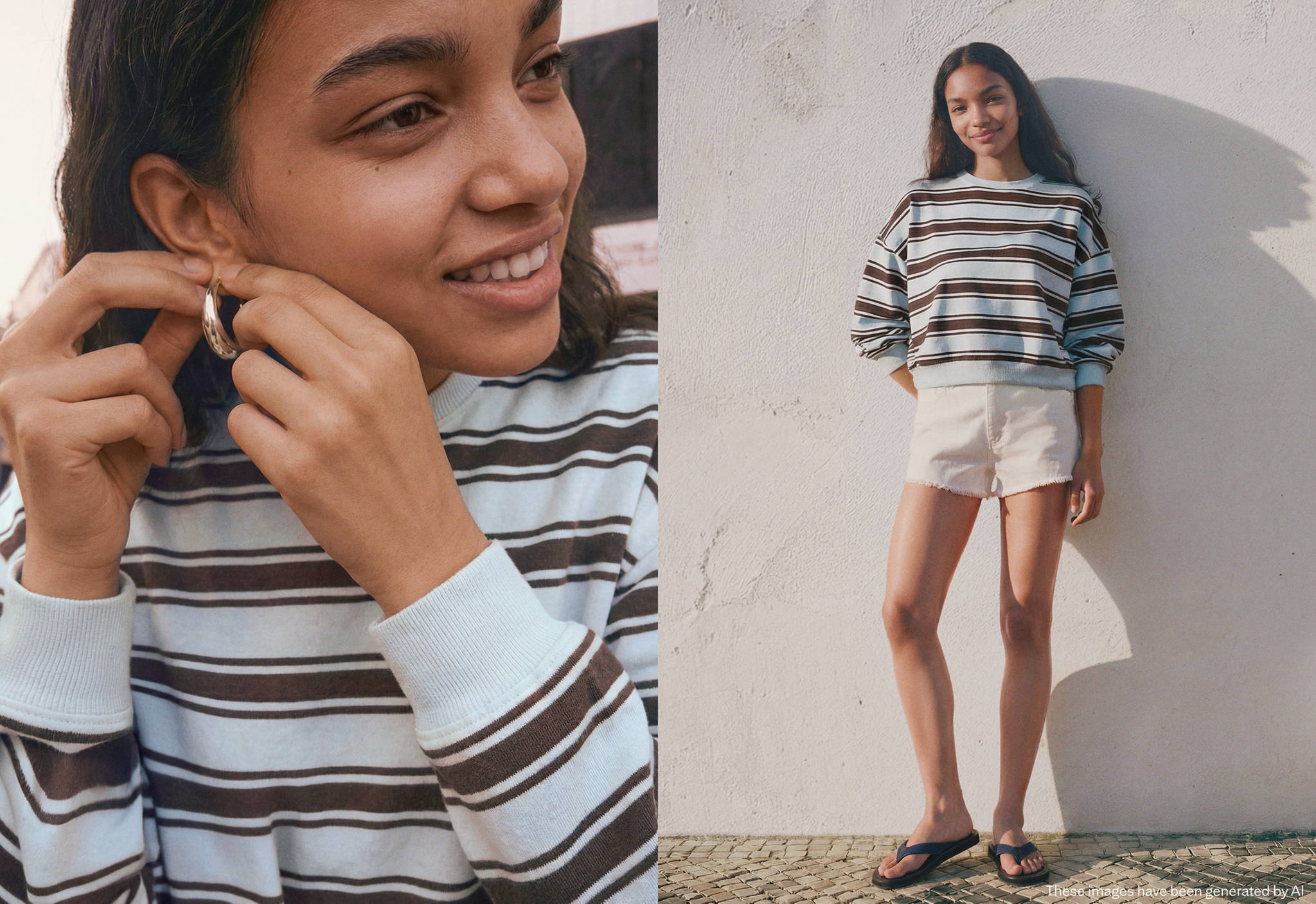 Bicolour striped sweatshirt - Panoramic plane