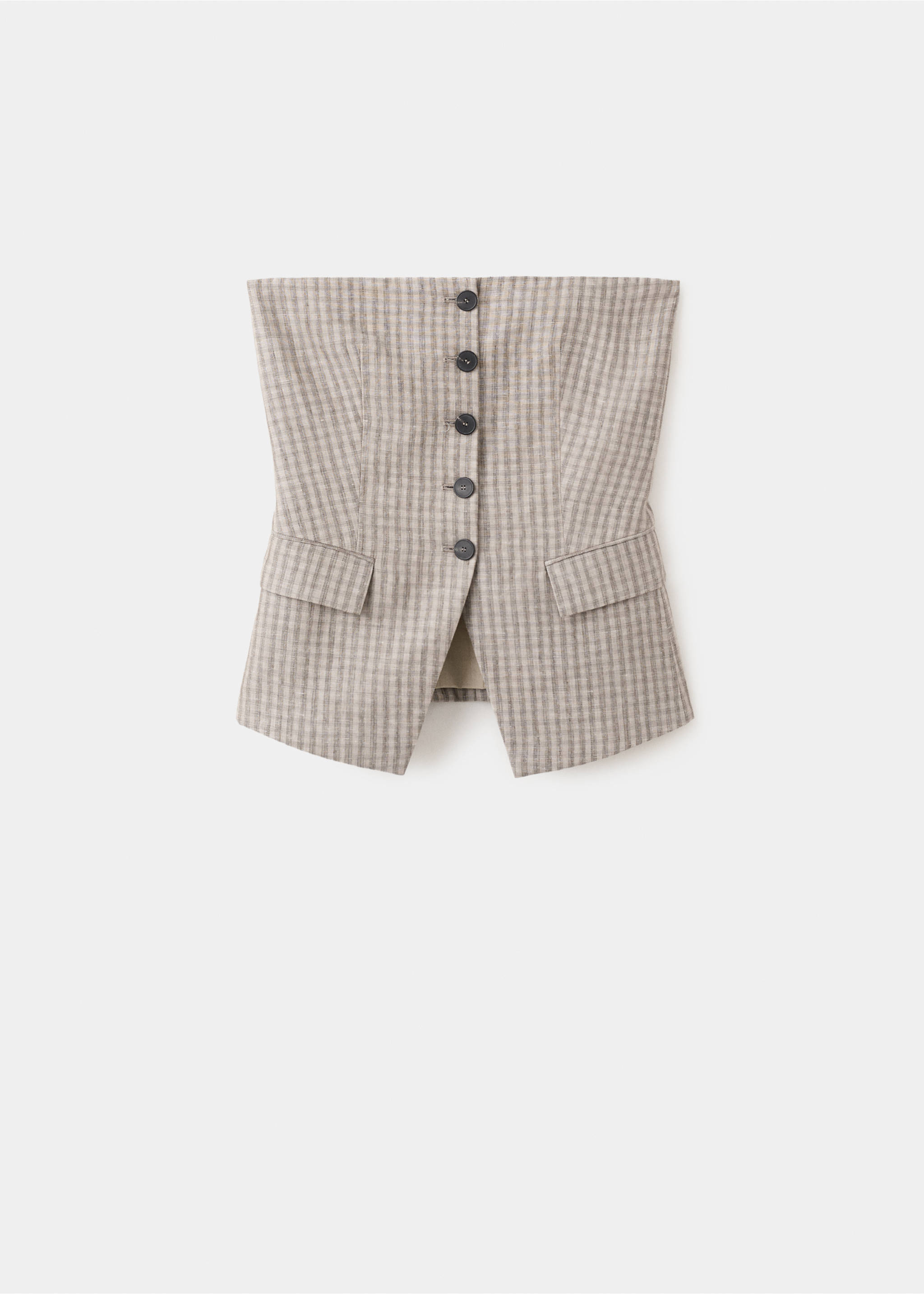 Bandeau top with buttons - Article without model, Light/Pastel Grey. Ref: 27016362-00.