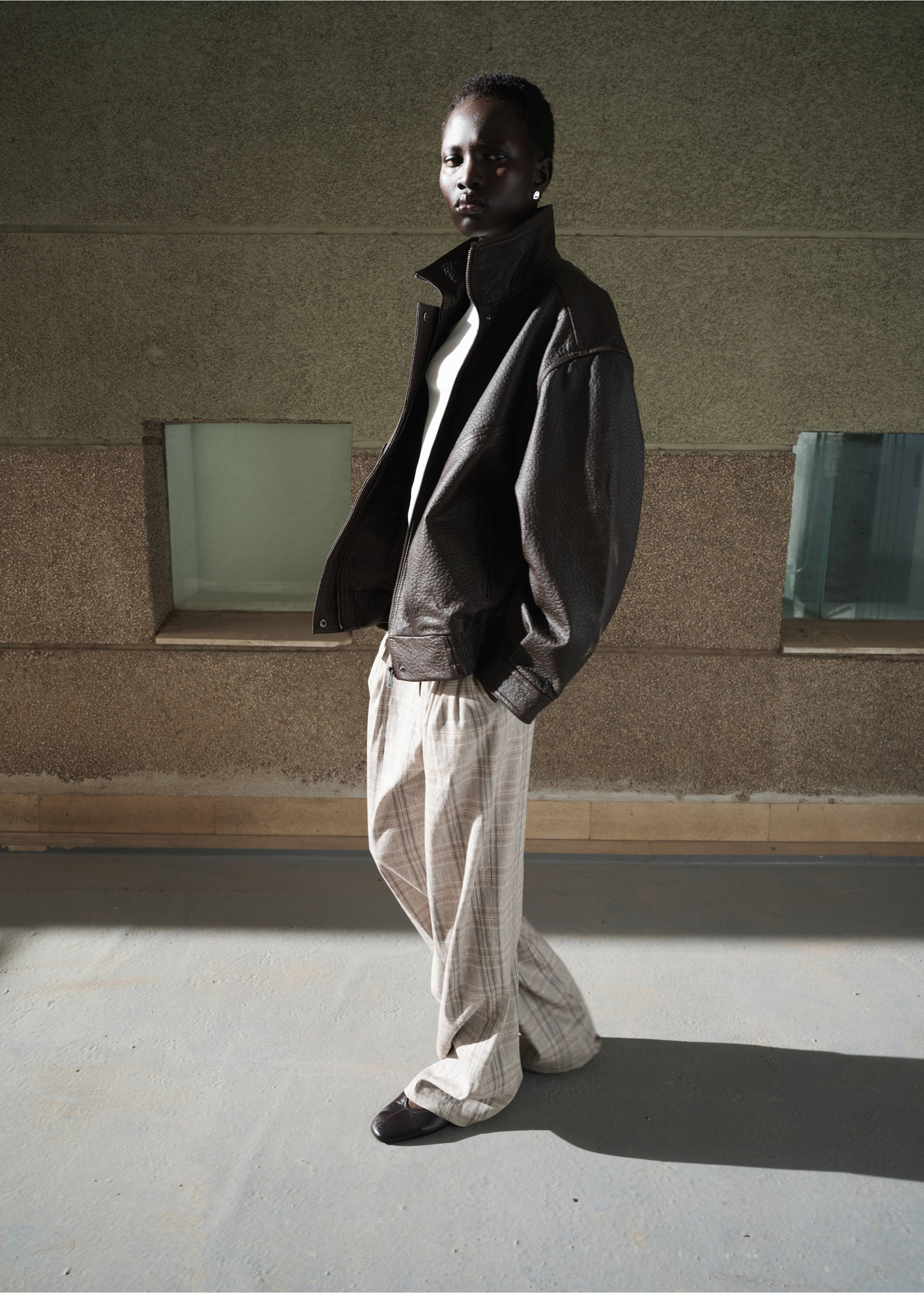 Check pleated trousers - General plane, Light/Pastel Grey. Ref: 27016363-00.