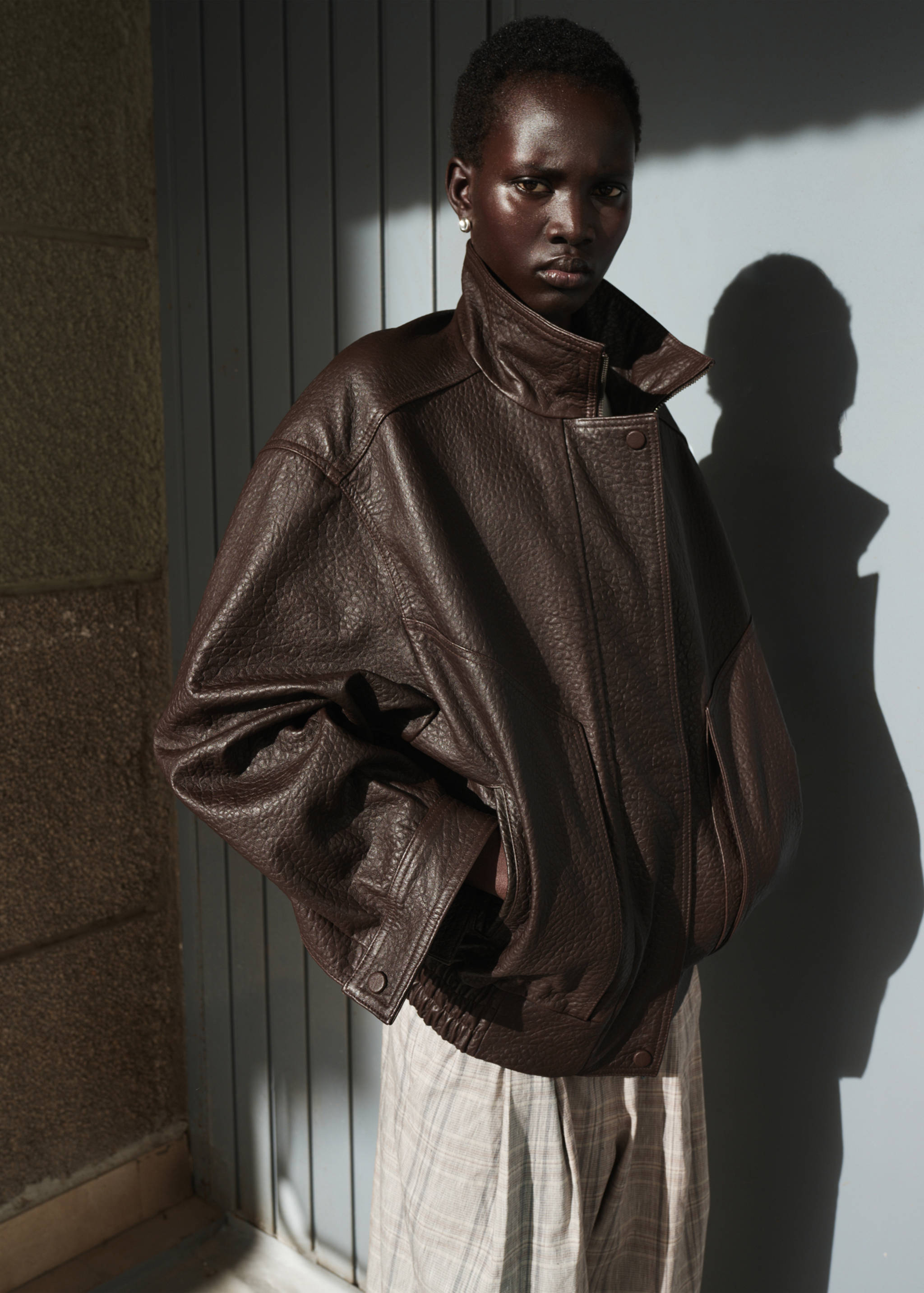 Check pleated trousers - Medium plane