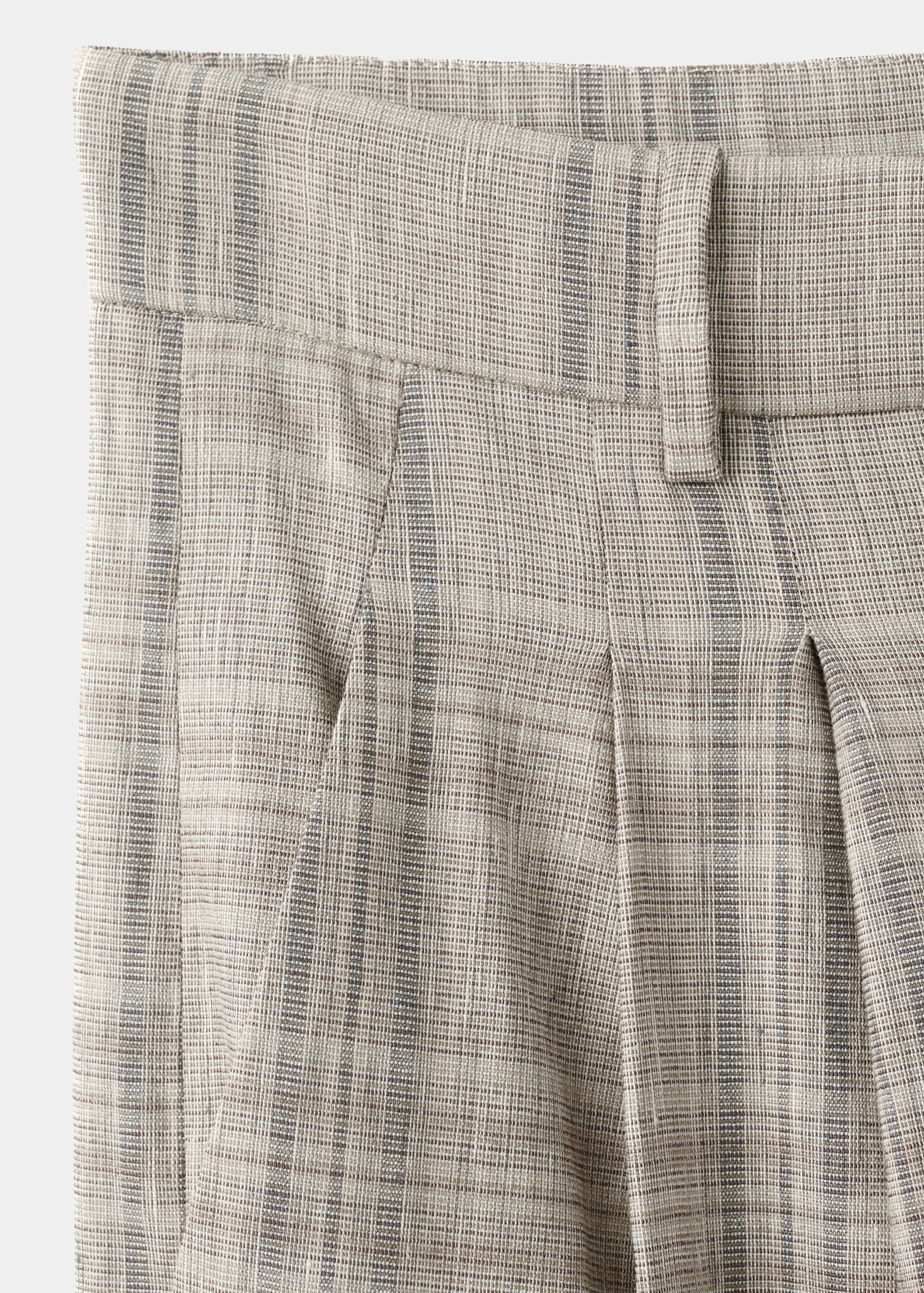 Check pleated trousers - Details of the article 0