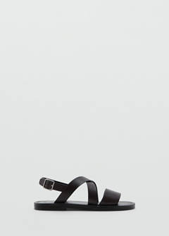 Cross-strap leather sandals — Brown 1