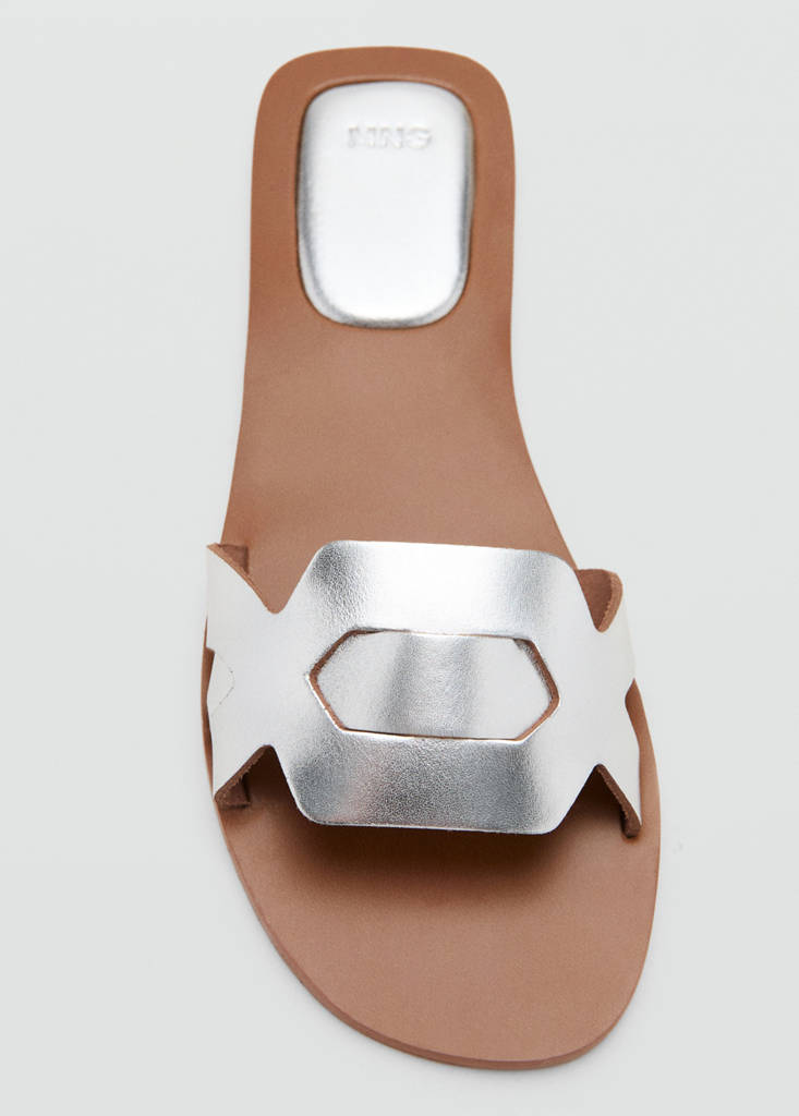 Leather straps sandals — Silver