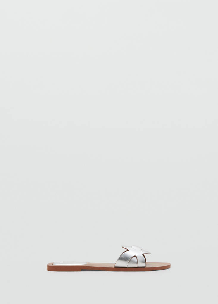 Leather straps sandals — Silver