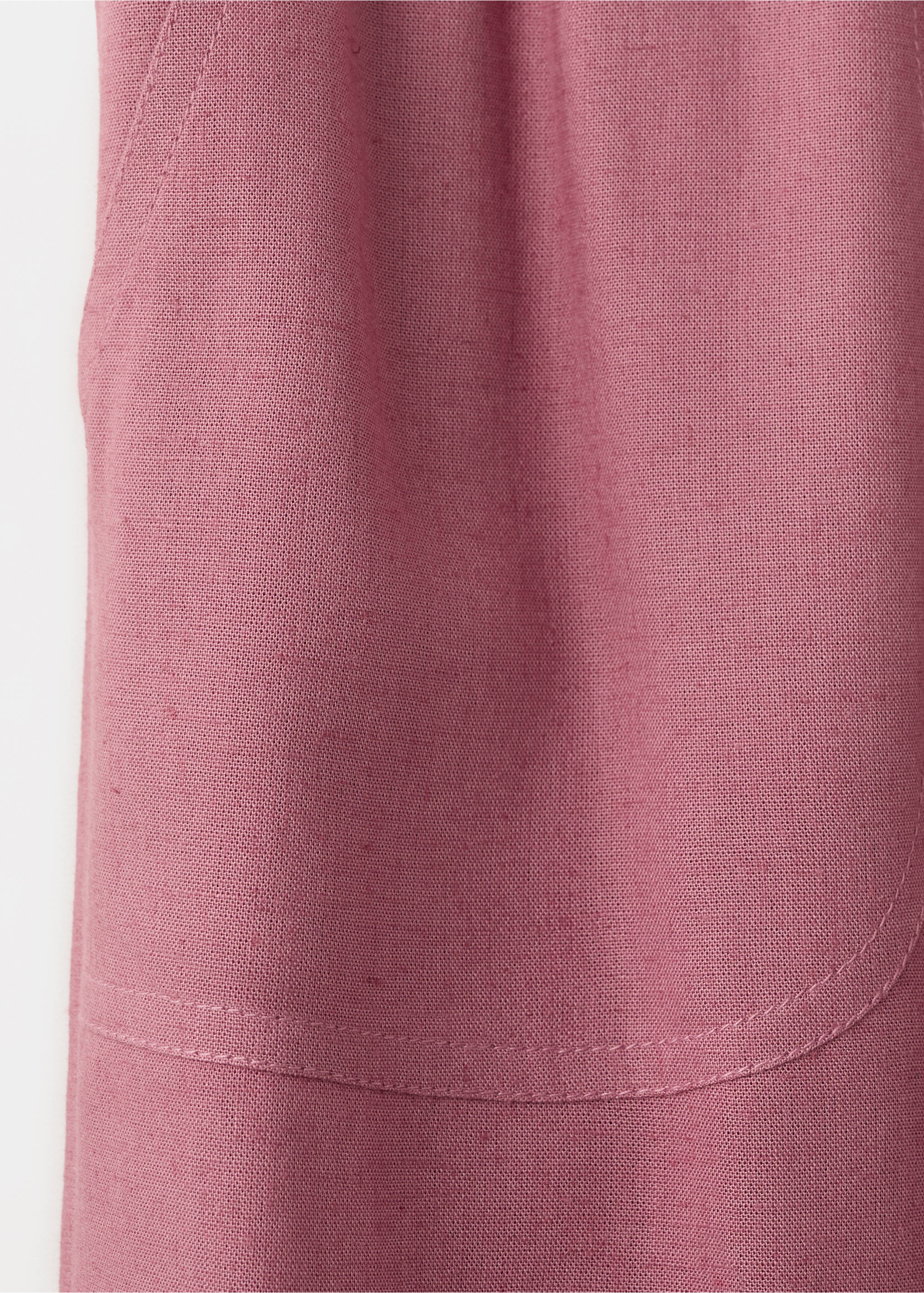 Pantalón recto lino - Detalle del artículo 8, Rosa pastel. Ref: 27016720-00.