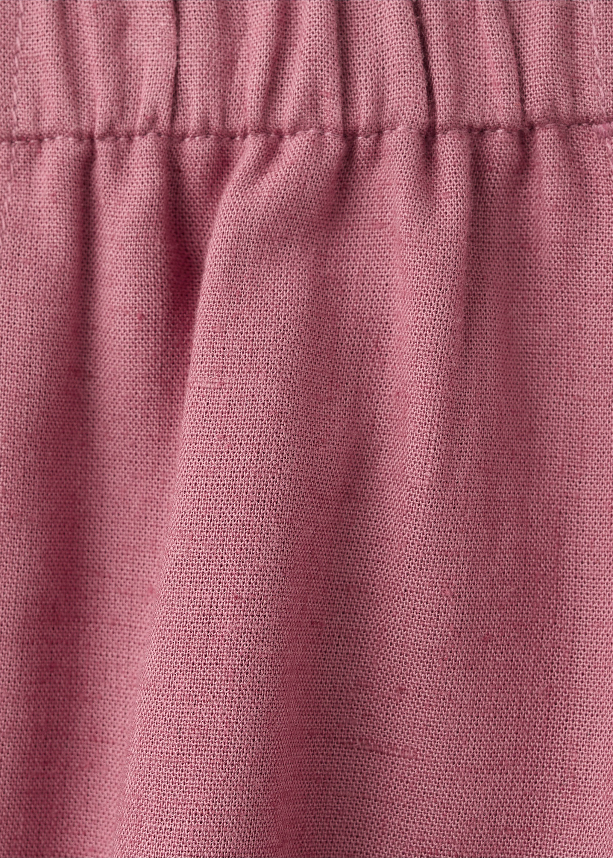 سروال مستقيم من مزيج الكتان - تفاصيل المنتج 0, وردي خفيف. Ref: 27016720-00.