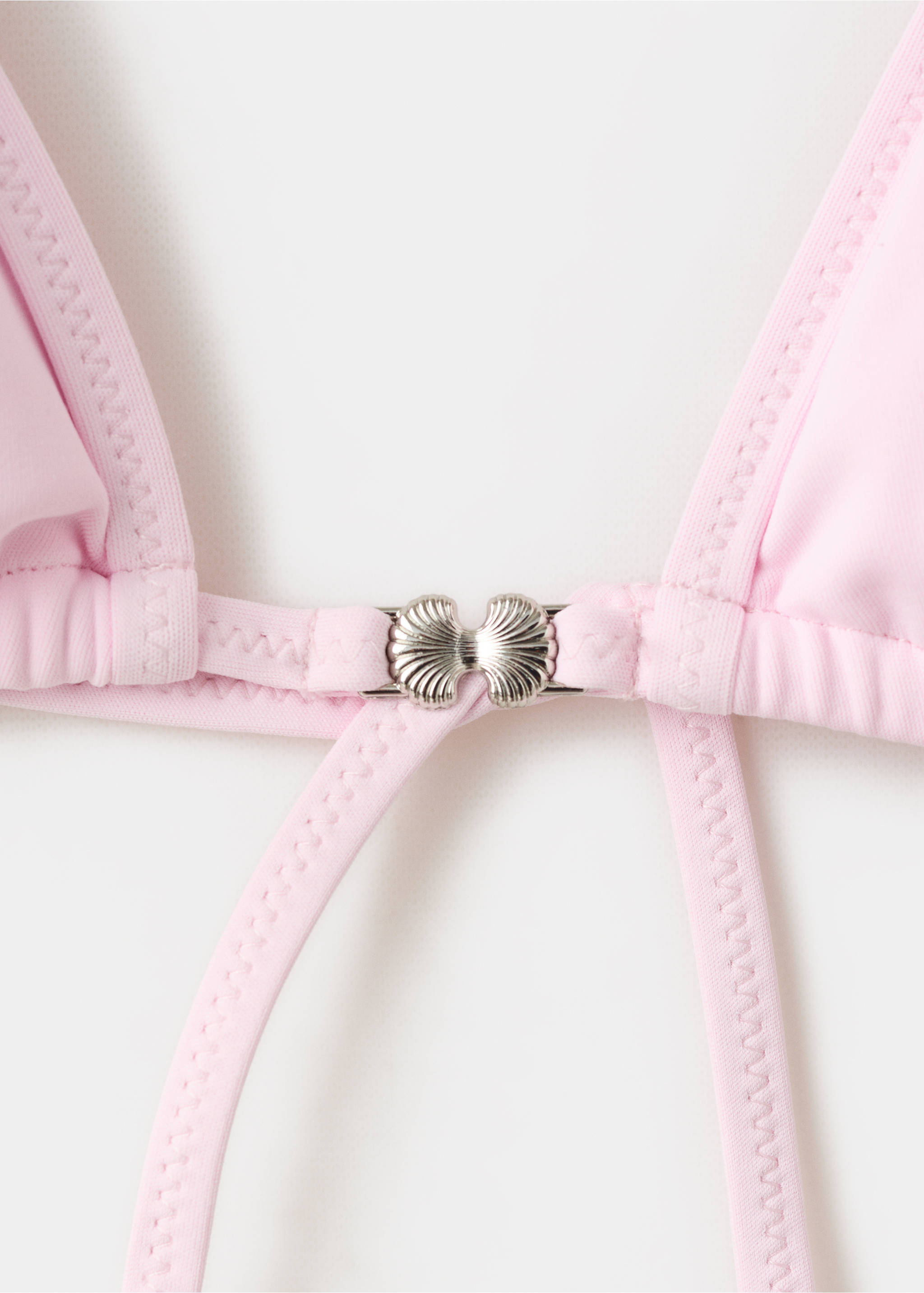 Triangular bikini top - Details of the article 8, Light Pink. Ref: 27016724-00.