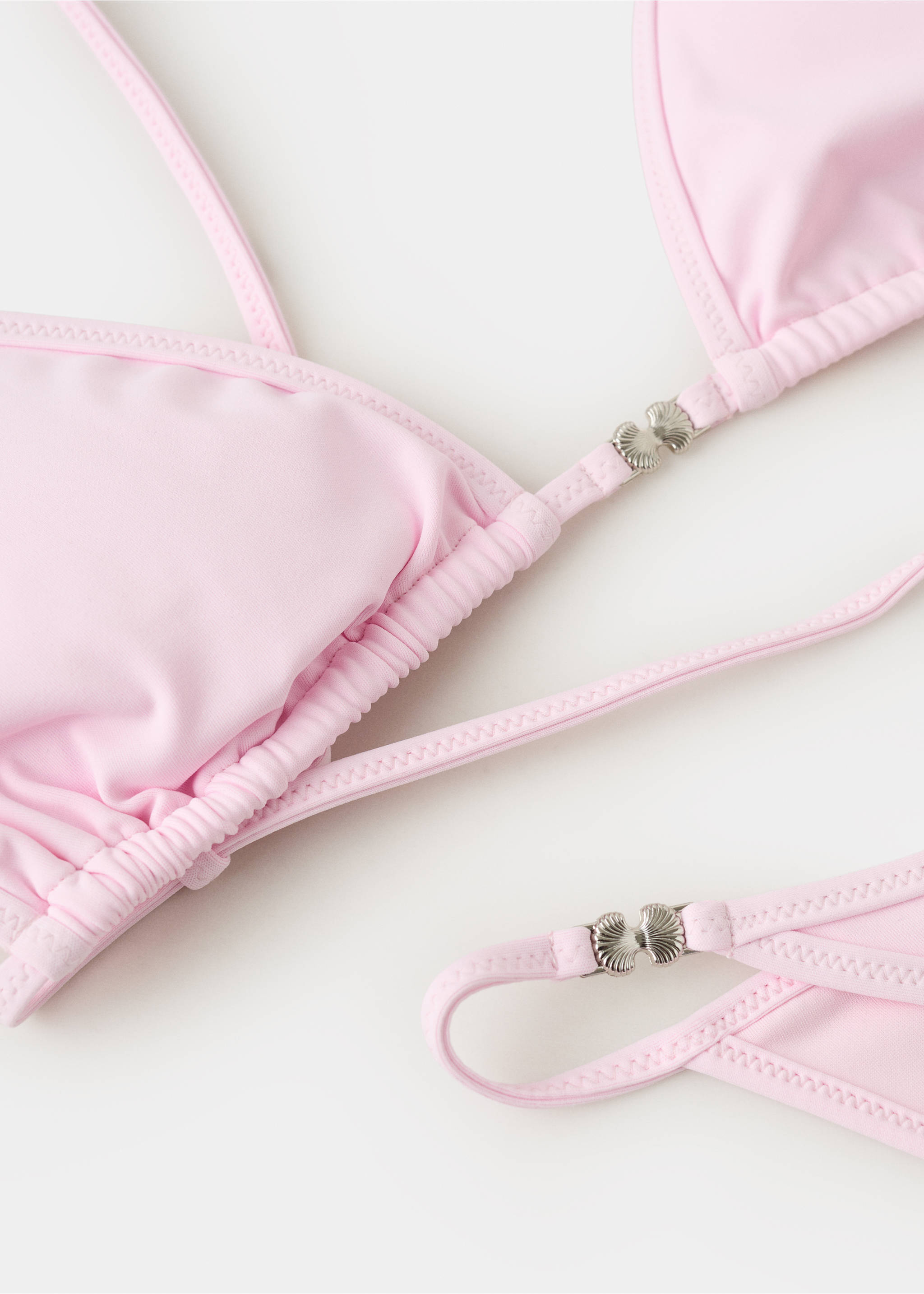 Triangular bikini top - Details of the article 0, Light Pink. Ref: 27016724-00.