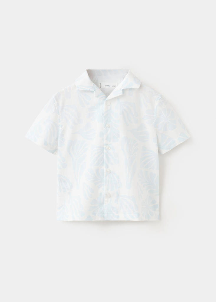 Printed short-sleeved shirt — White