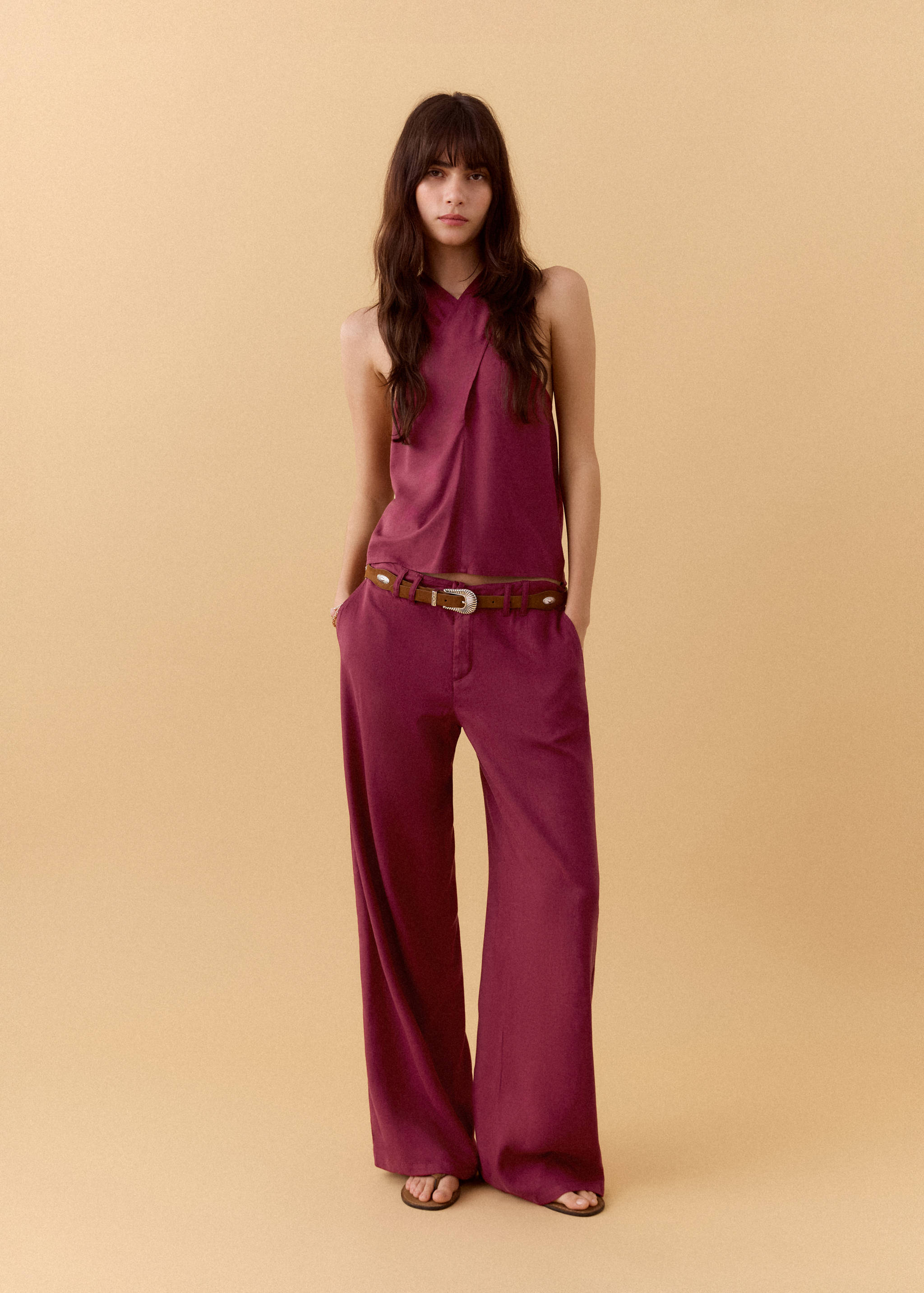 Pantalons rectes lli - Pla general