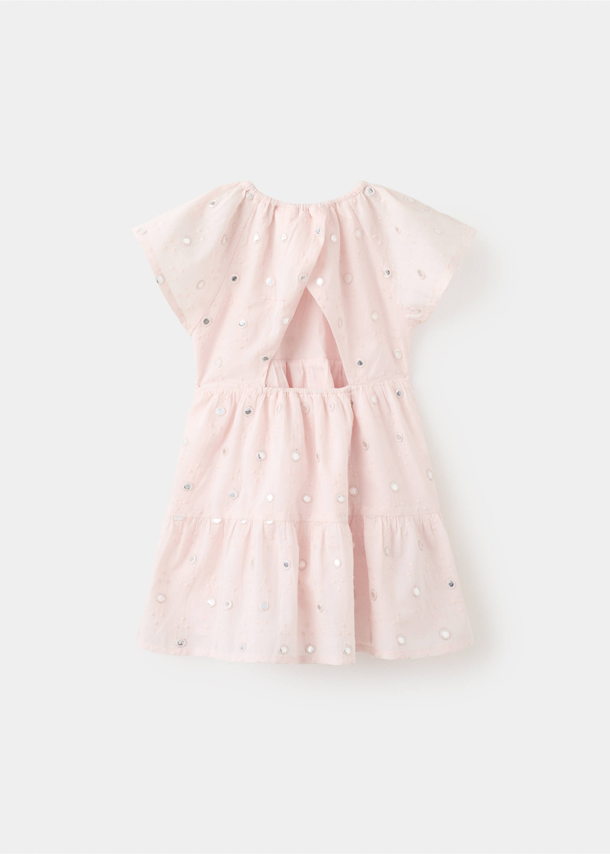 Flowy dress with sparkle details - Reverse of the article, Light Pink. Ref: 27016733-00.