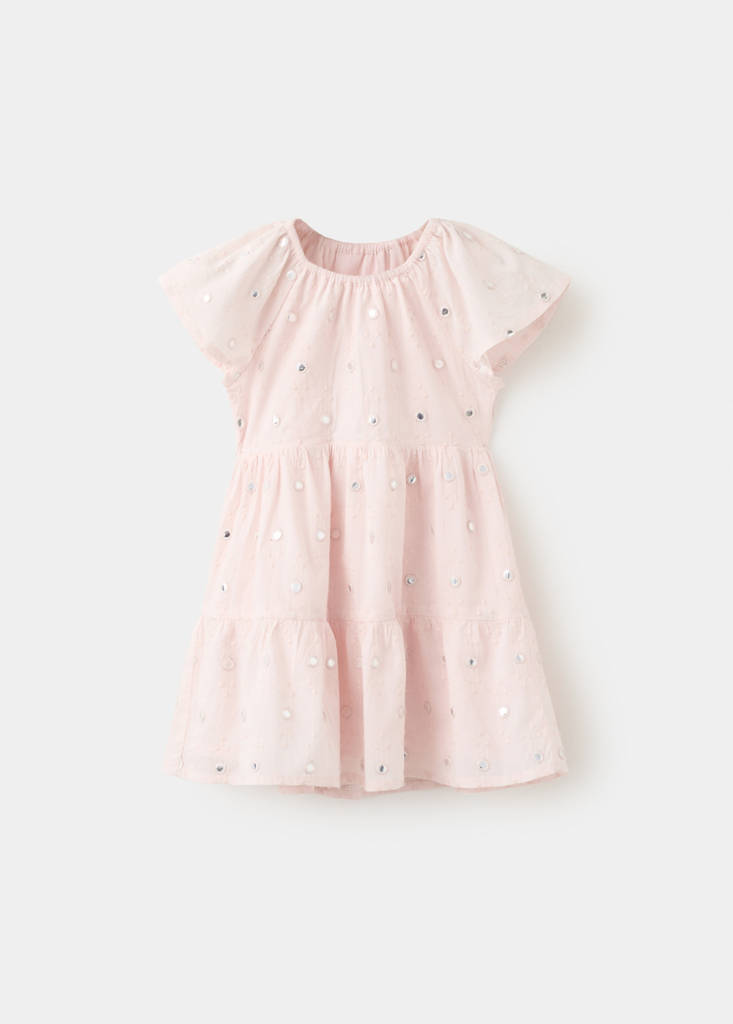 Flowy dress with sparkle details — Light Pink