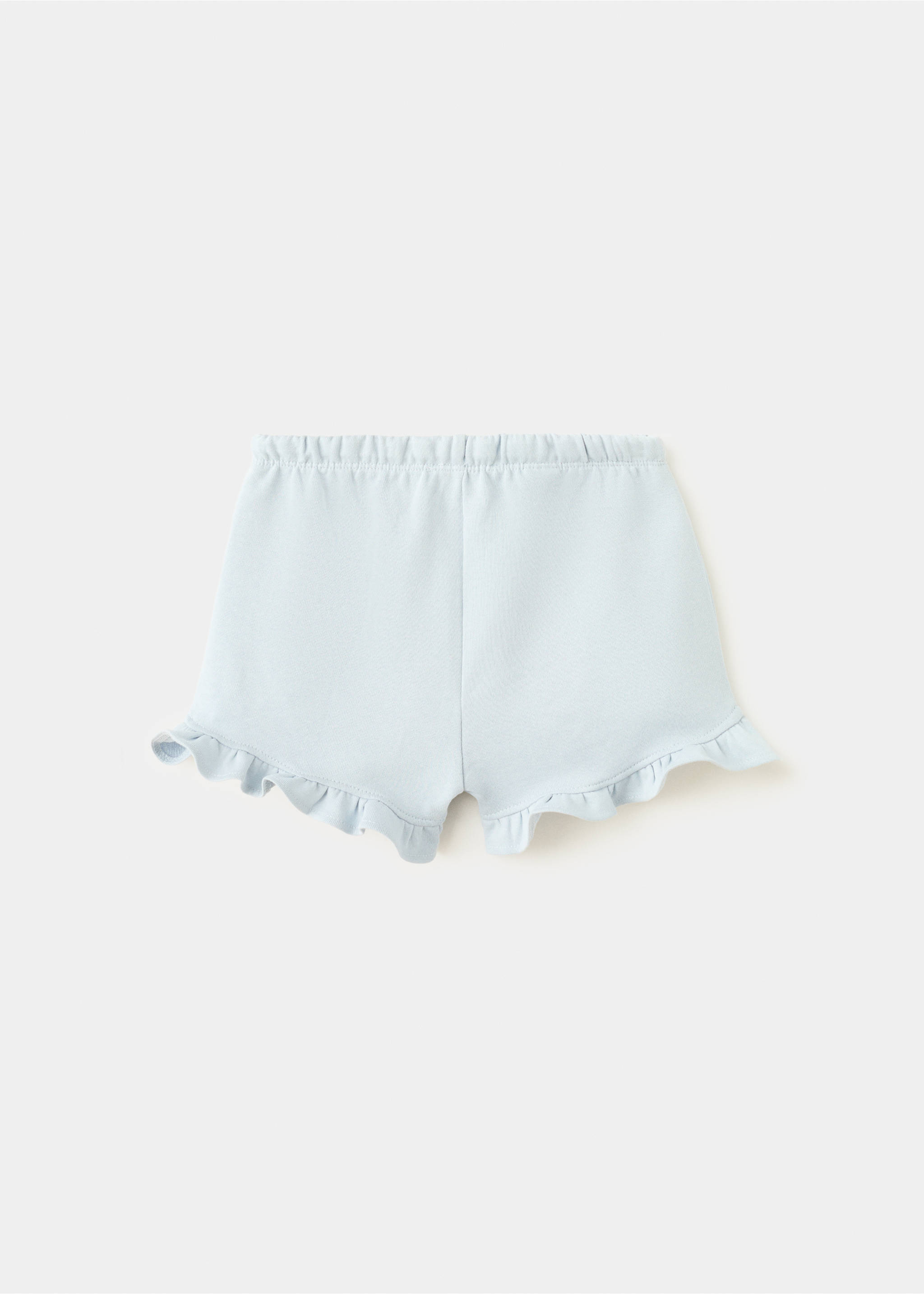 Frilled cotton shorts - Reverse of the article, Sky Blue. Ref: 27016735-00.