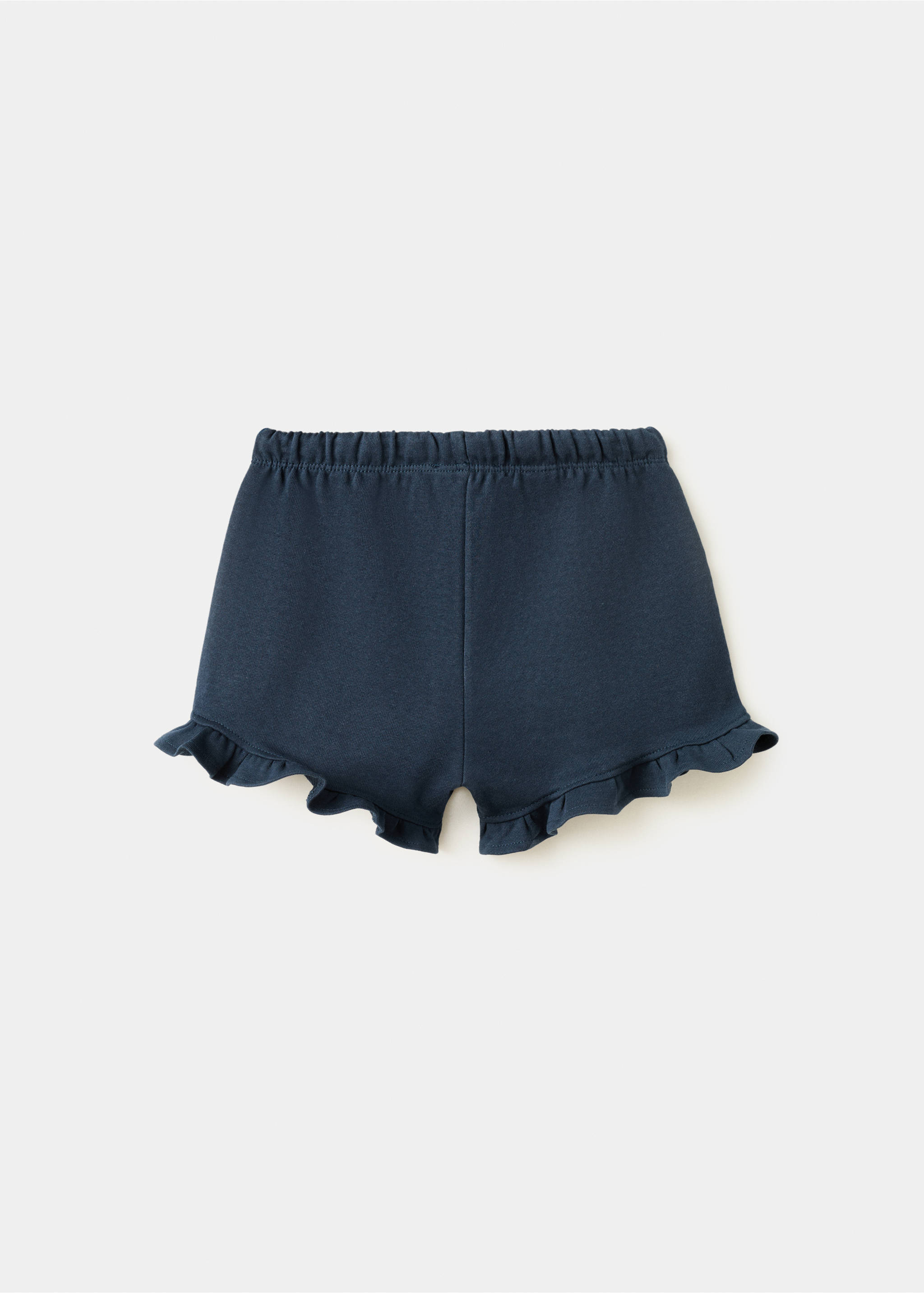 Frilled cotton shorts - Reverse of the article, Navy. Ref: 27016735-00.