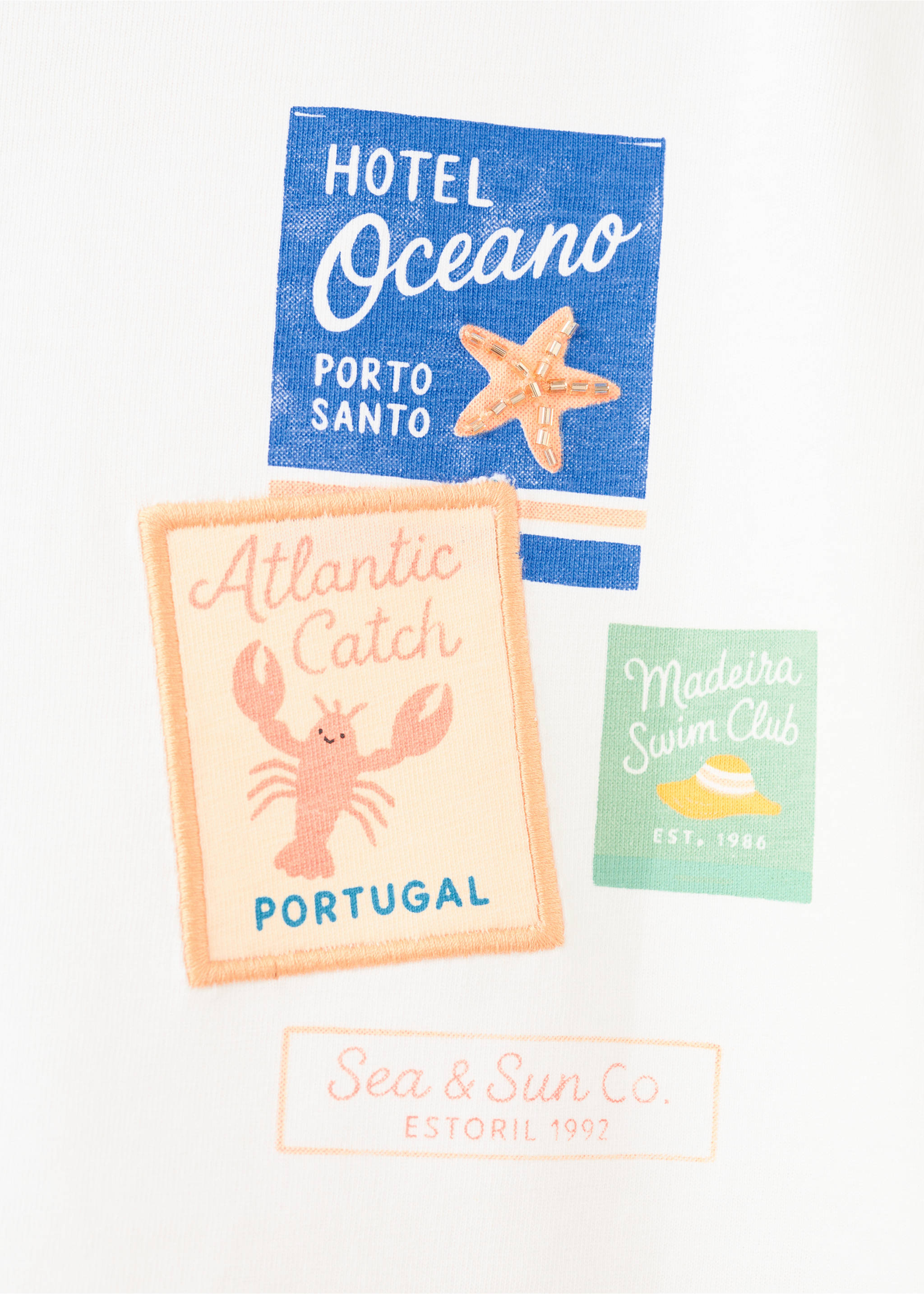 Футболка с принтом и декоративными бантиками - Деталь изделия 8, Грязно-белый. Ref: 27016737-00.