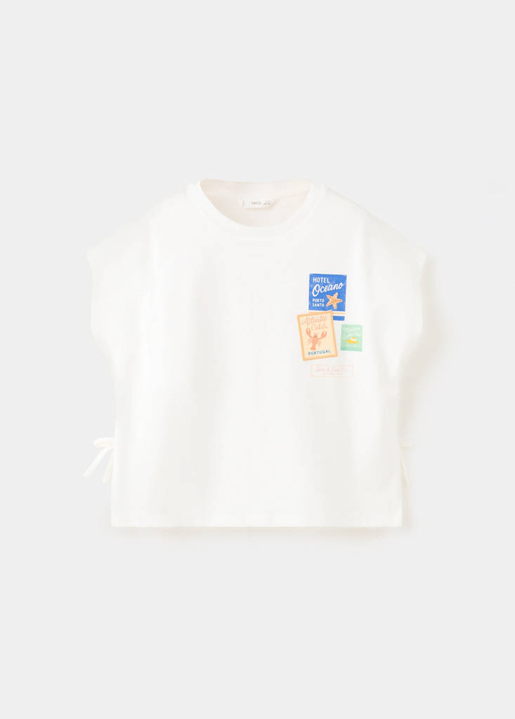 Camiseta estampada detalle lazos