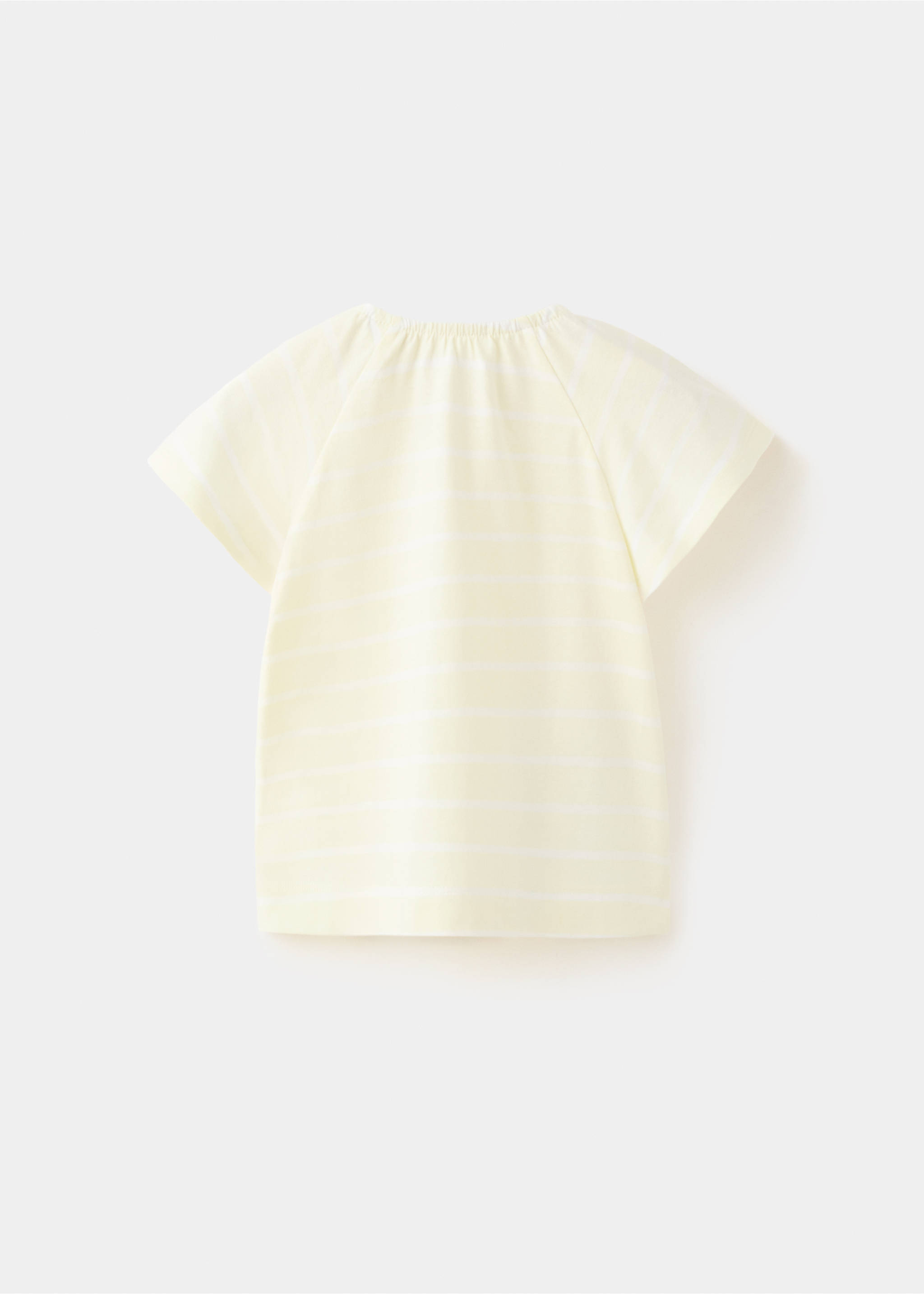 Striped cotton T-shirt - Reverse of the article, Pastel Yellow. Ref: 27016738-00.
