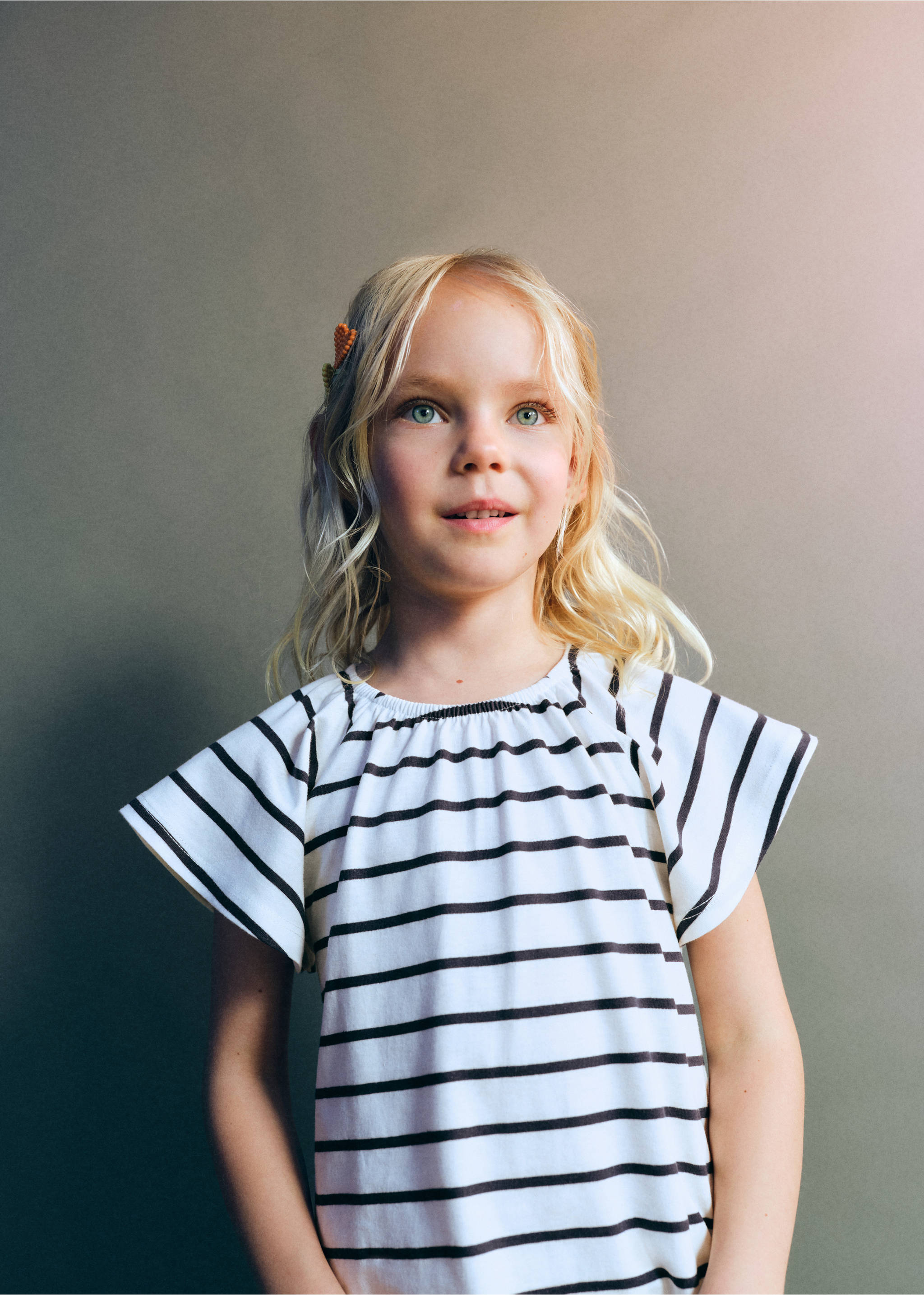 Striped cotton T-shirt - Medium plane, Navy. Ref: 27016738-00.