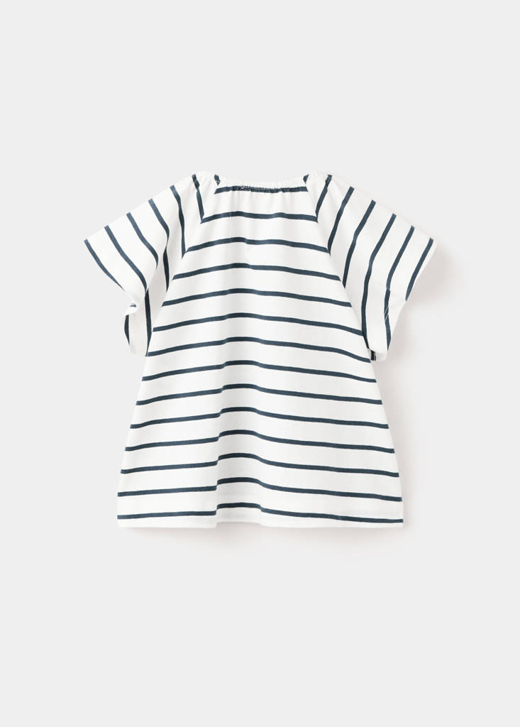 Striped cotton T-shirt — Navy