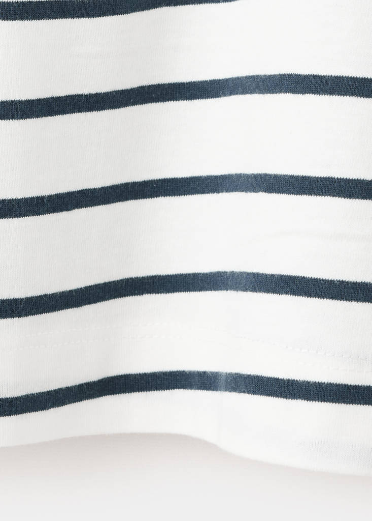 Striped cotton T-shirt — Navy