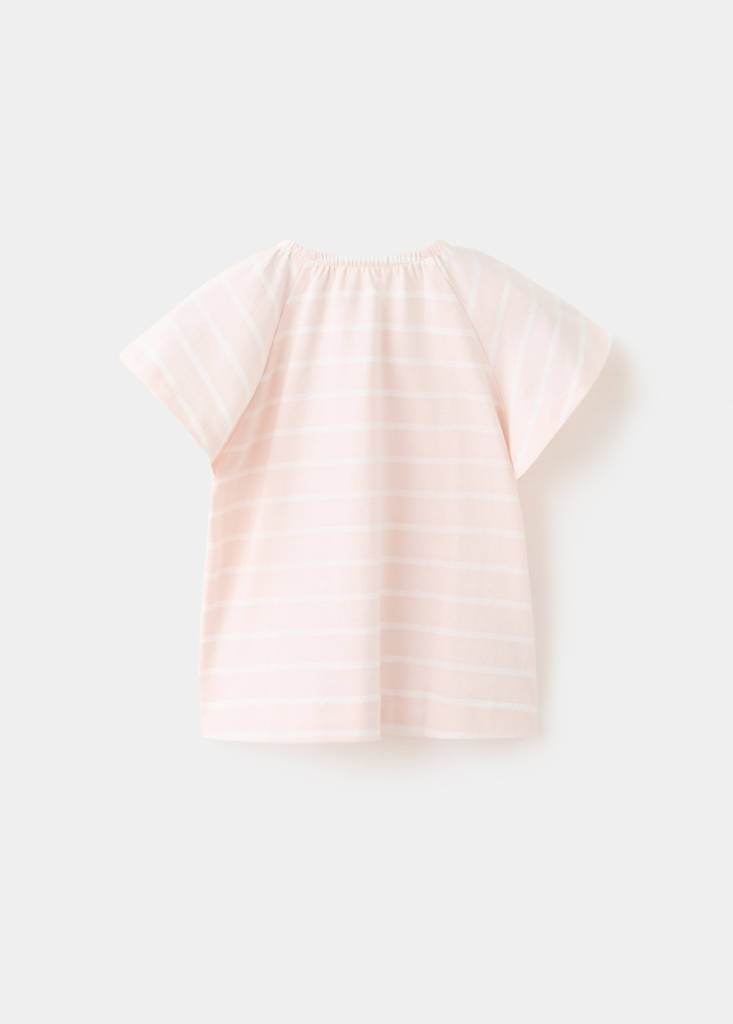 Striped cotton T-shirt — Pink