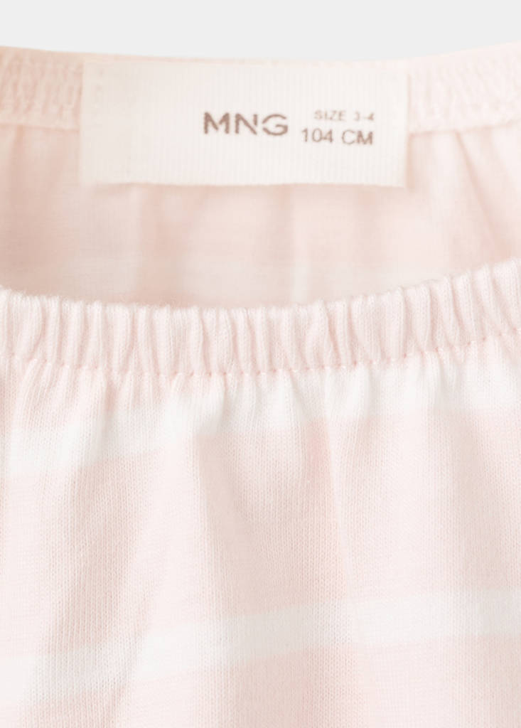 Striped cotton T-shirt — Pink