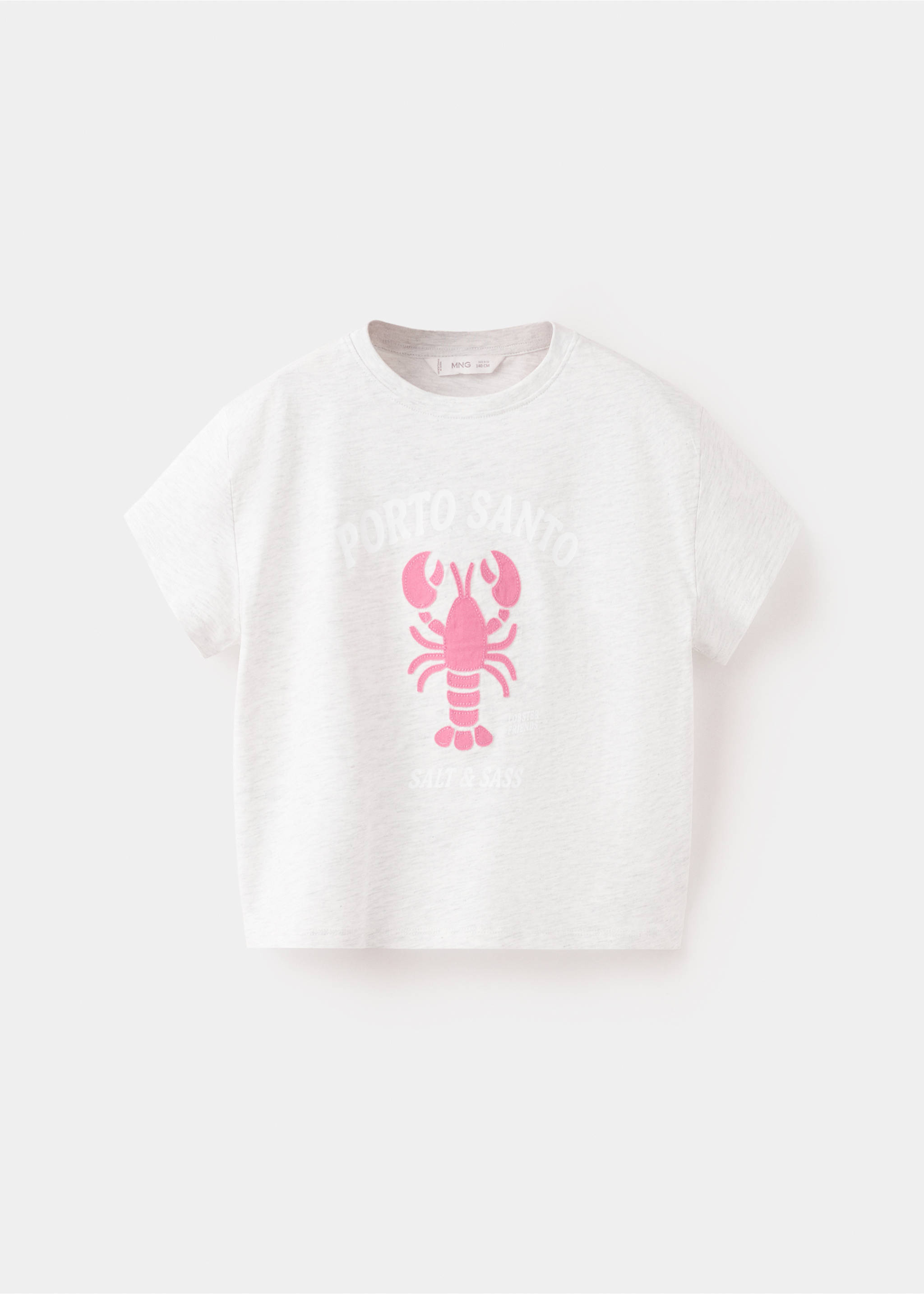 Katoenen T-shirt met print - Artikel zonder model, Lichtgrijs. Ref: 27016739-00.