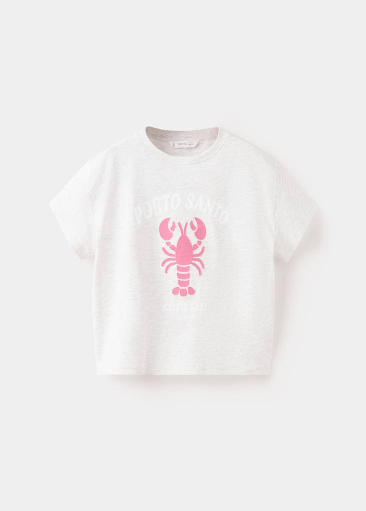 Printed cotton-blend t-shirt — Light Heather Grey