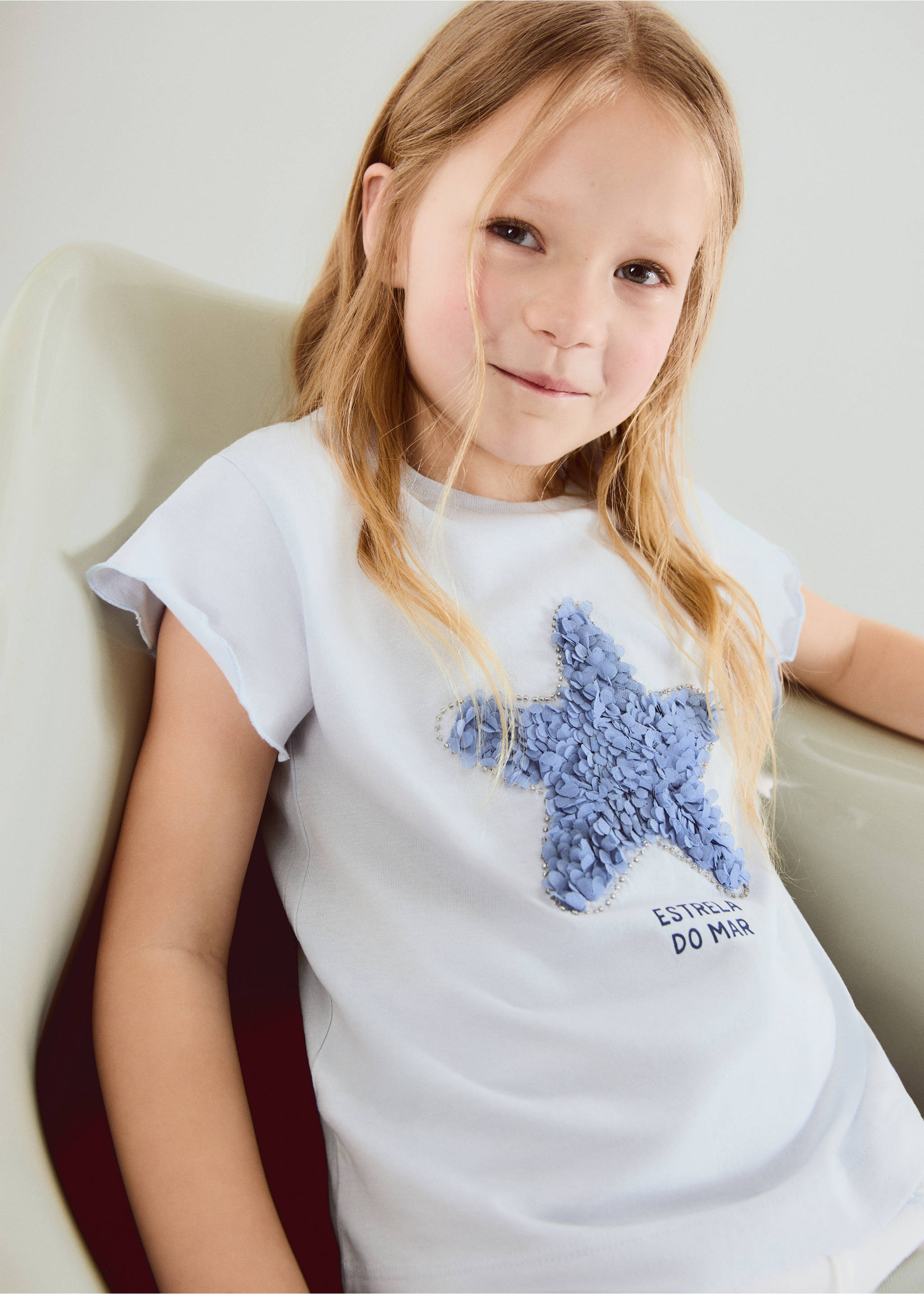 Cotton star t-shirt - Medium plane, Sky Blue. Ref: 27016741-00.