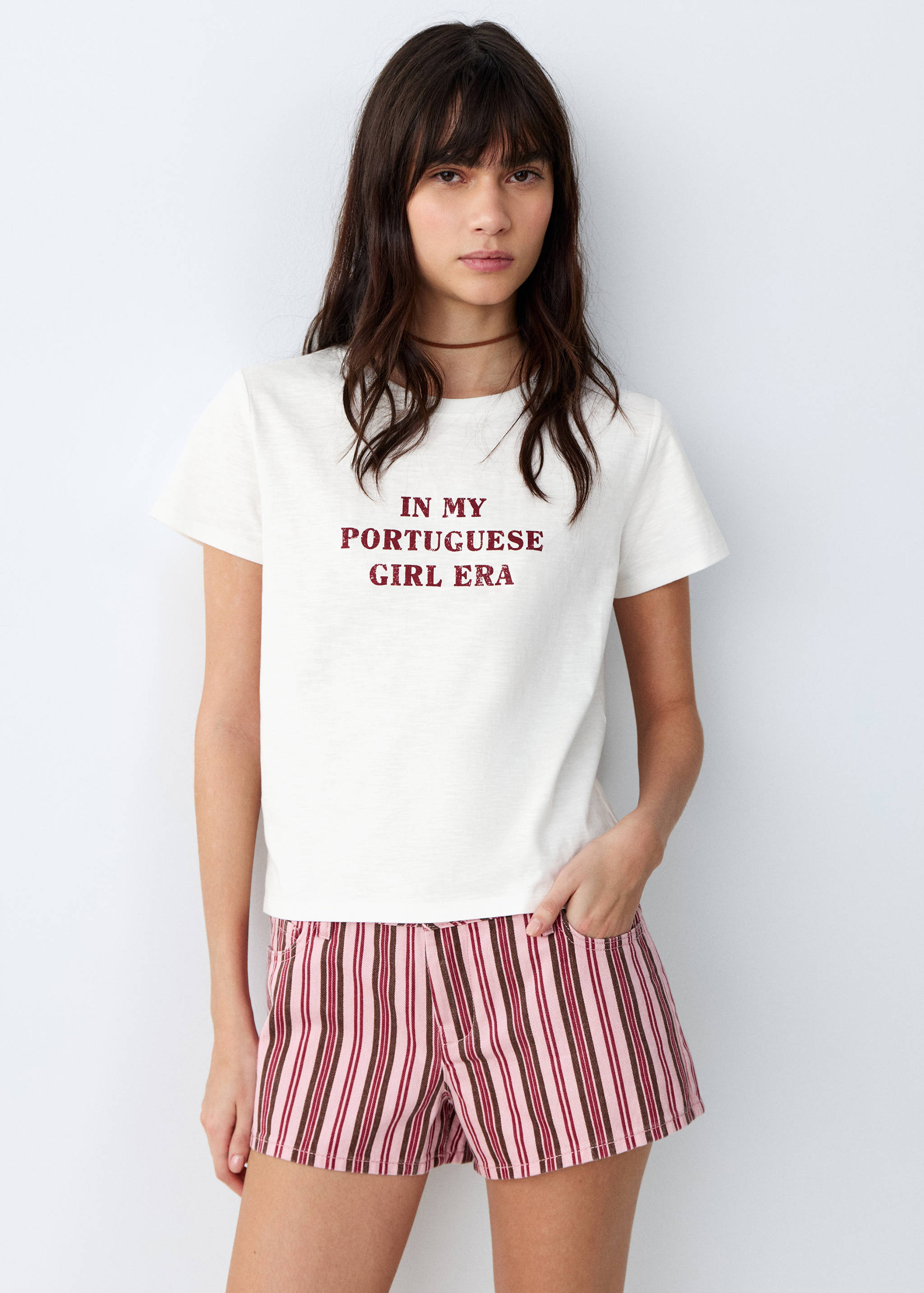 Printed text T-shirt - Medium plane