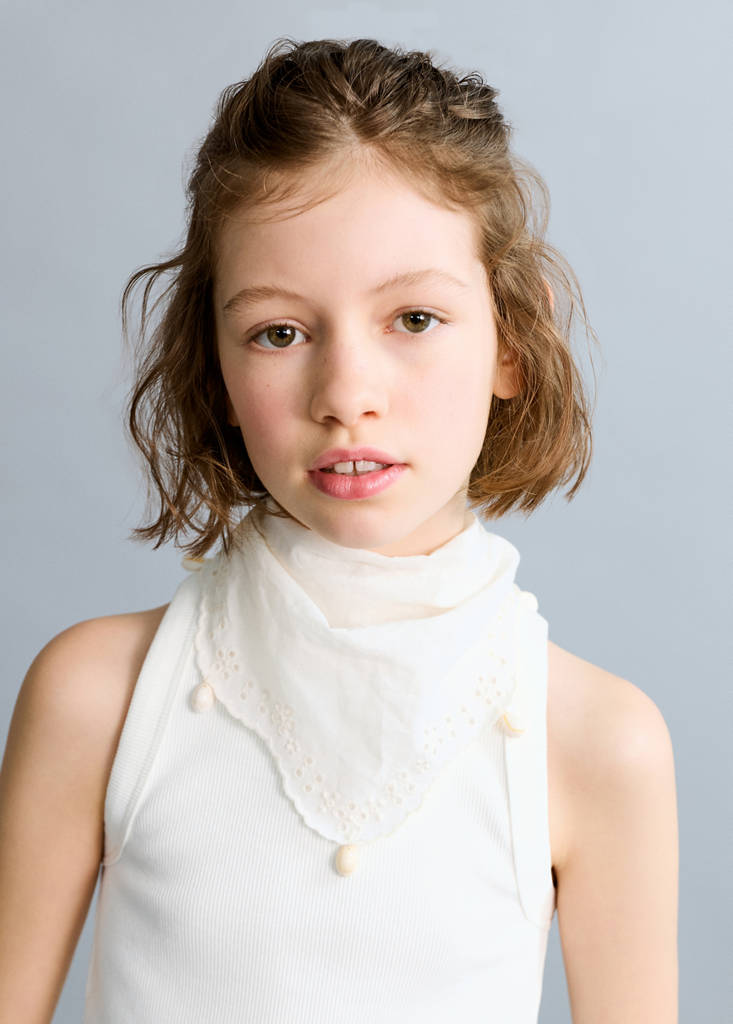 Ribbed cotton-blend top — Off White