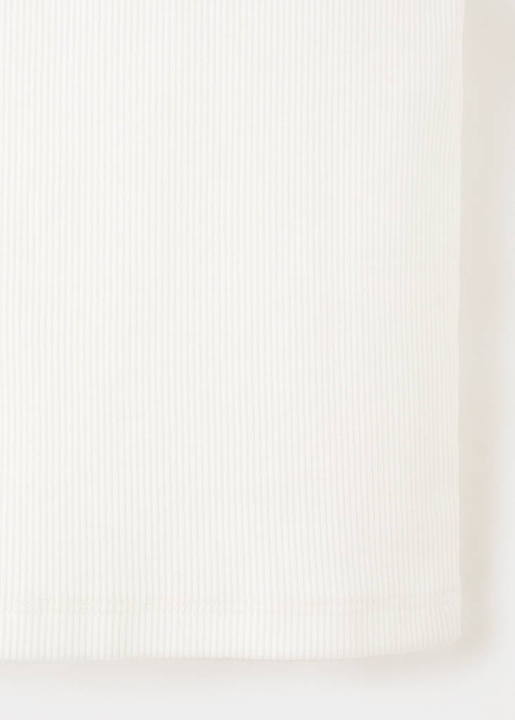 Ribbed cotton-blend top — Off White