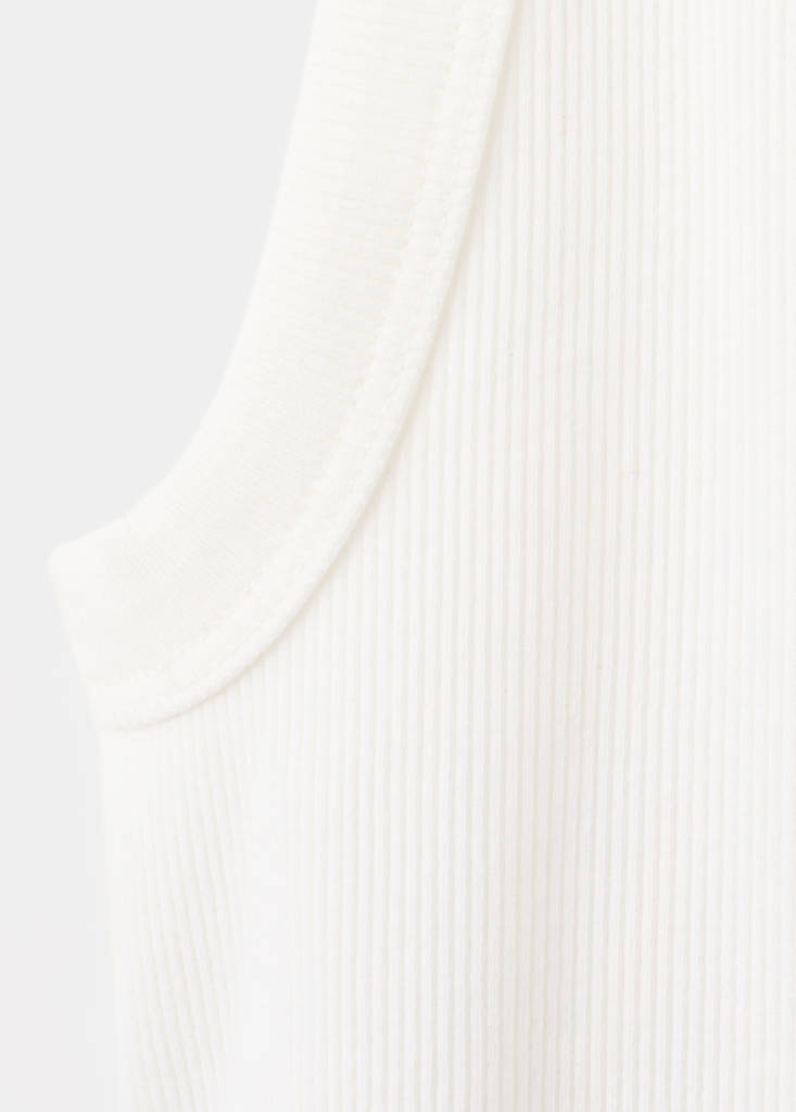 Ribbed cotton-blend top — Off White
