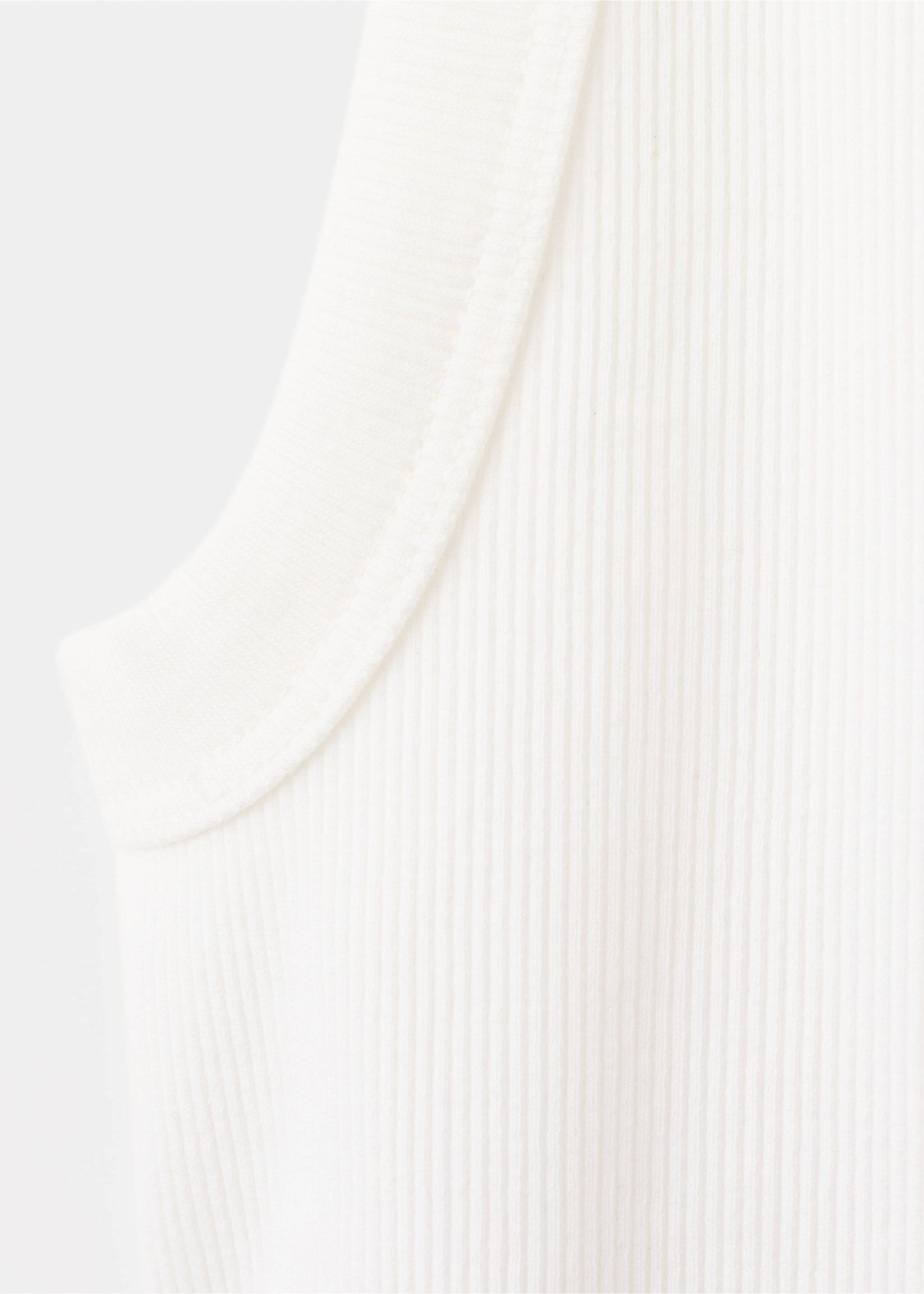 Ribbed cotton-blend top - Details of the article 0, Off White. Ref: 27016747-00.