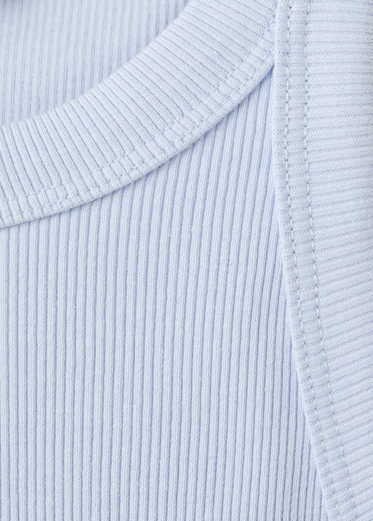 Ribbed cotton-blend top — Sky Blue