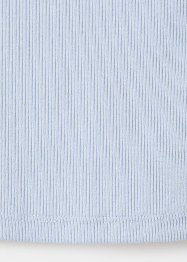 Ribbed cotton-blend top — Sky Blue