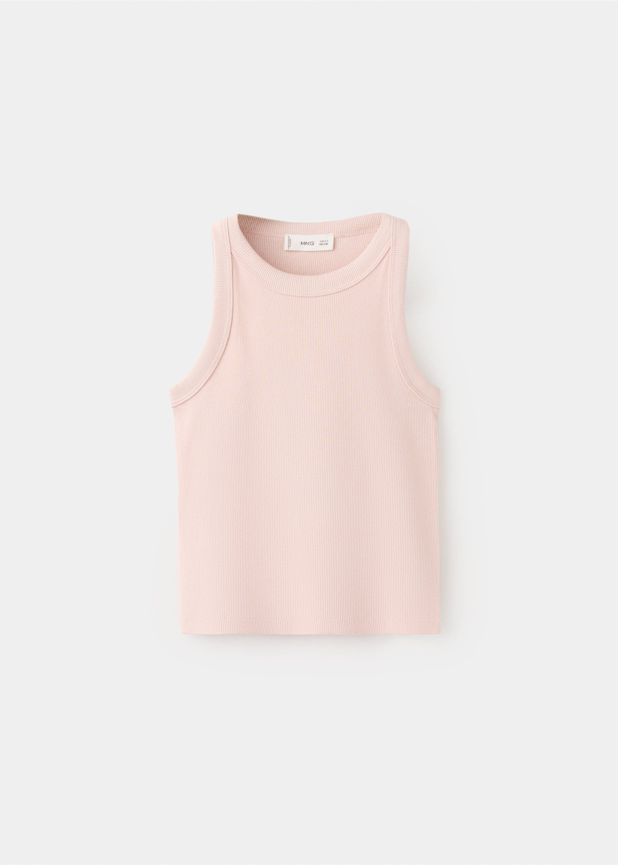 Ribbed cotton-blend top - Article without model, Pink. Ref: 27016747-00.