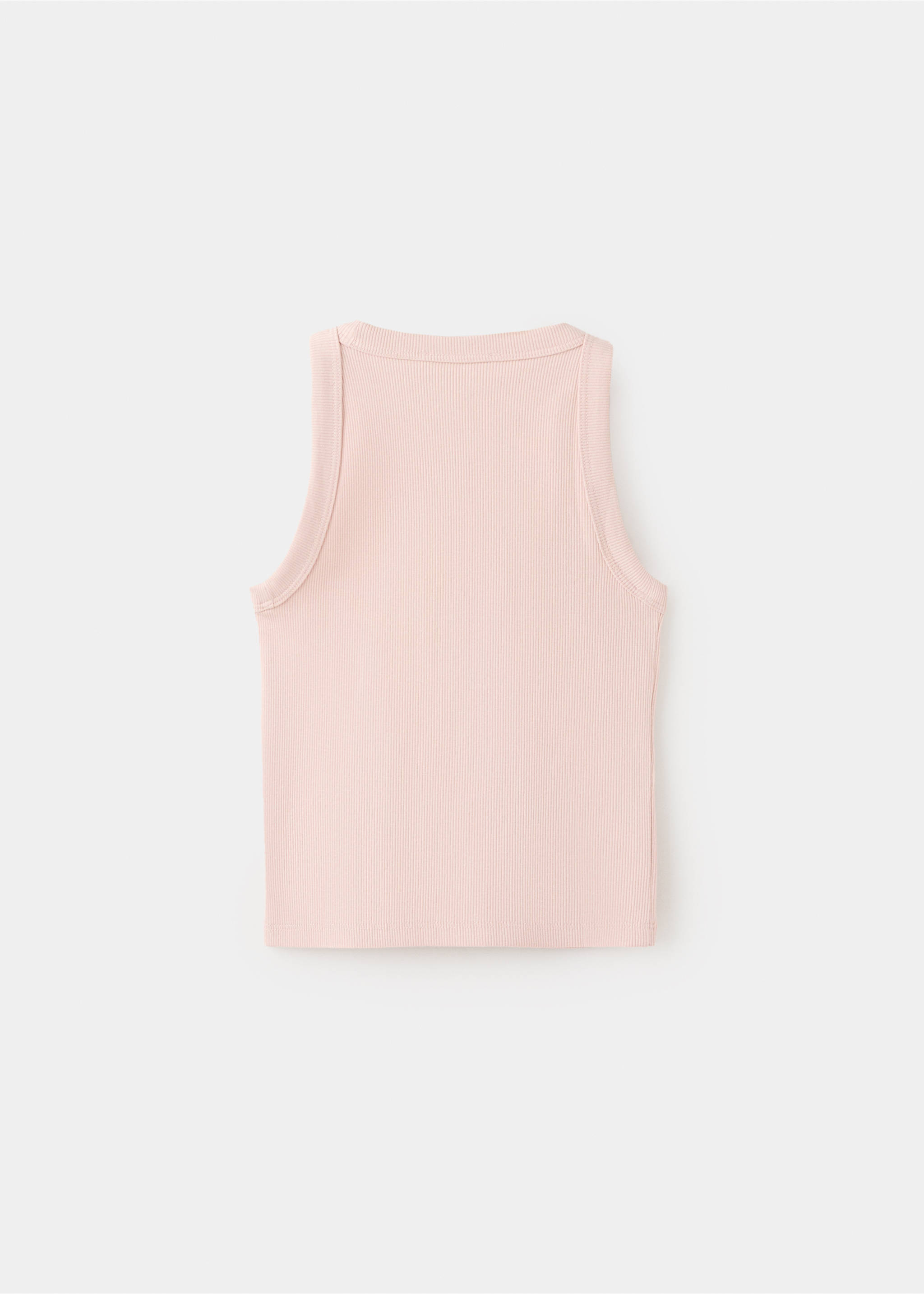 Ribbed cotton-blend top - Reverse of the article, Pink. Ref: 27016747-00.