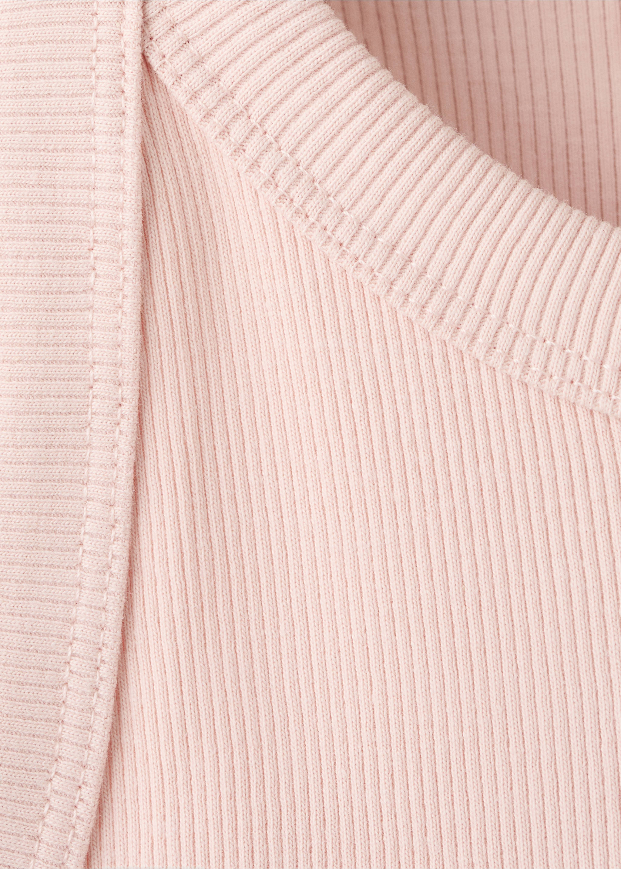 Ribbed cotton-blend top - Details of the article 8, Pink. Ref: 27016747-00.