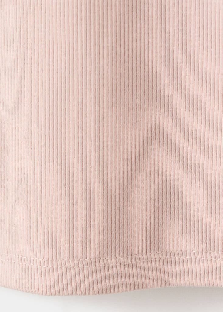 Ribbed cotton-blend top — Pink