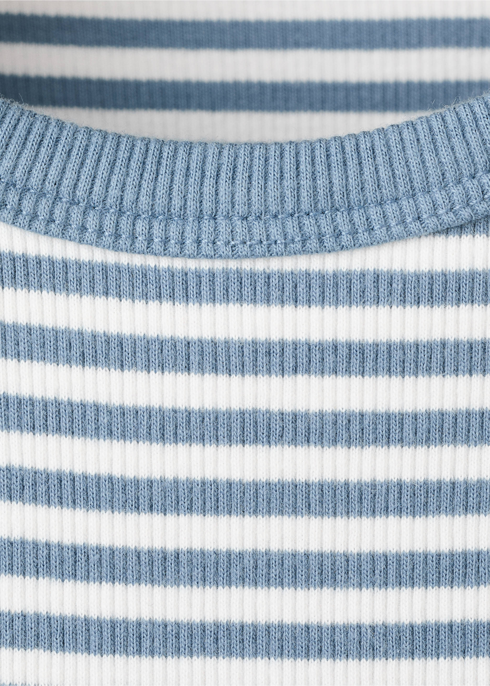 Striped ribbed top - Details of the article 8, Blue. Ref: 27016748-00.