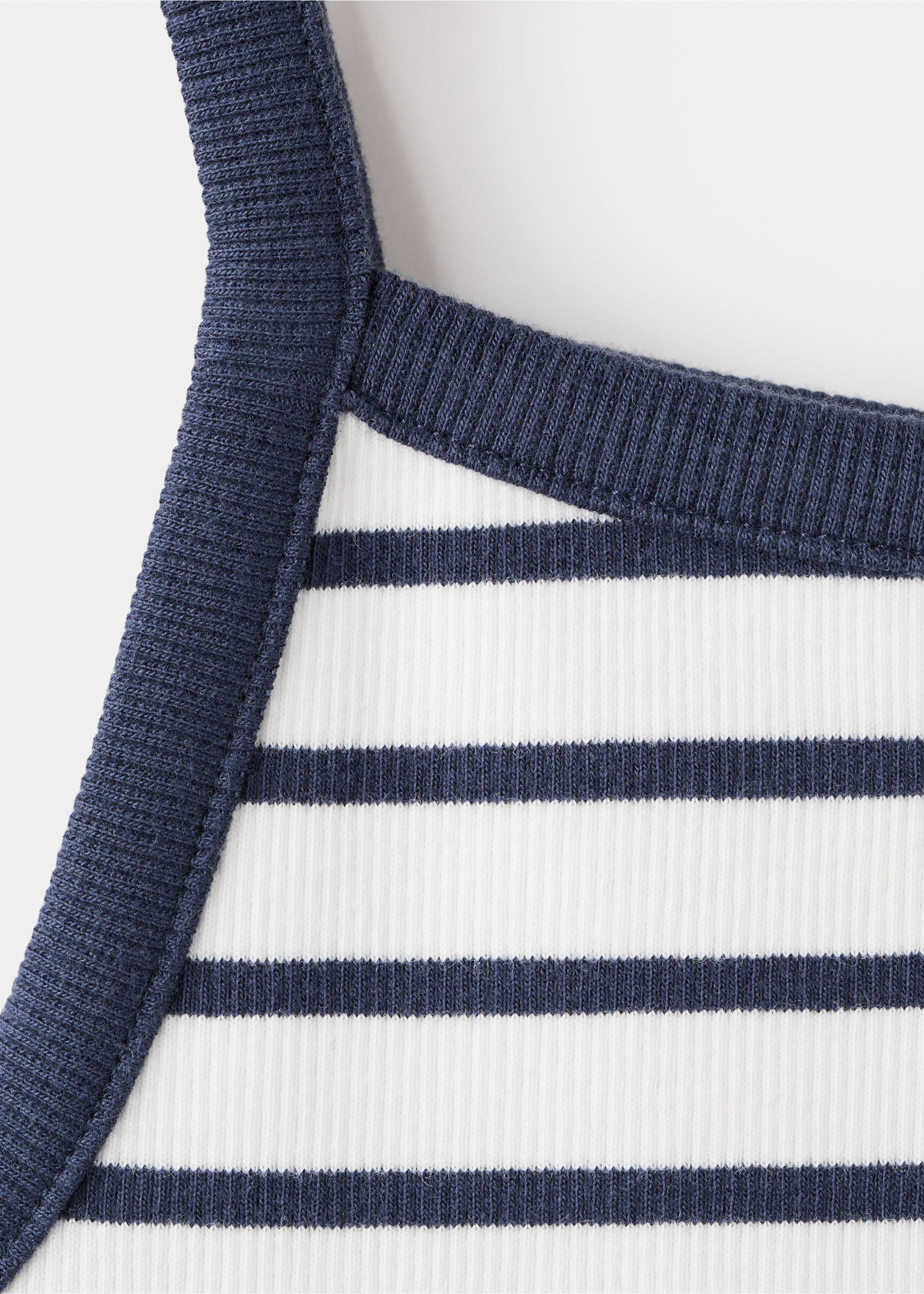 Striped strap T-shirt - Details of the article 8, Navy. Ref: 27016749-00.