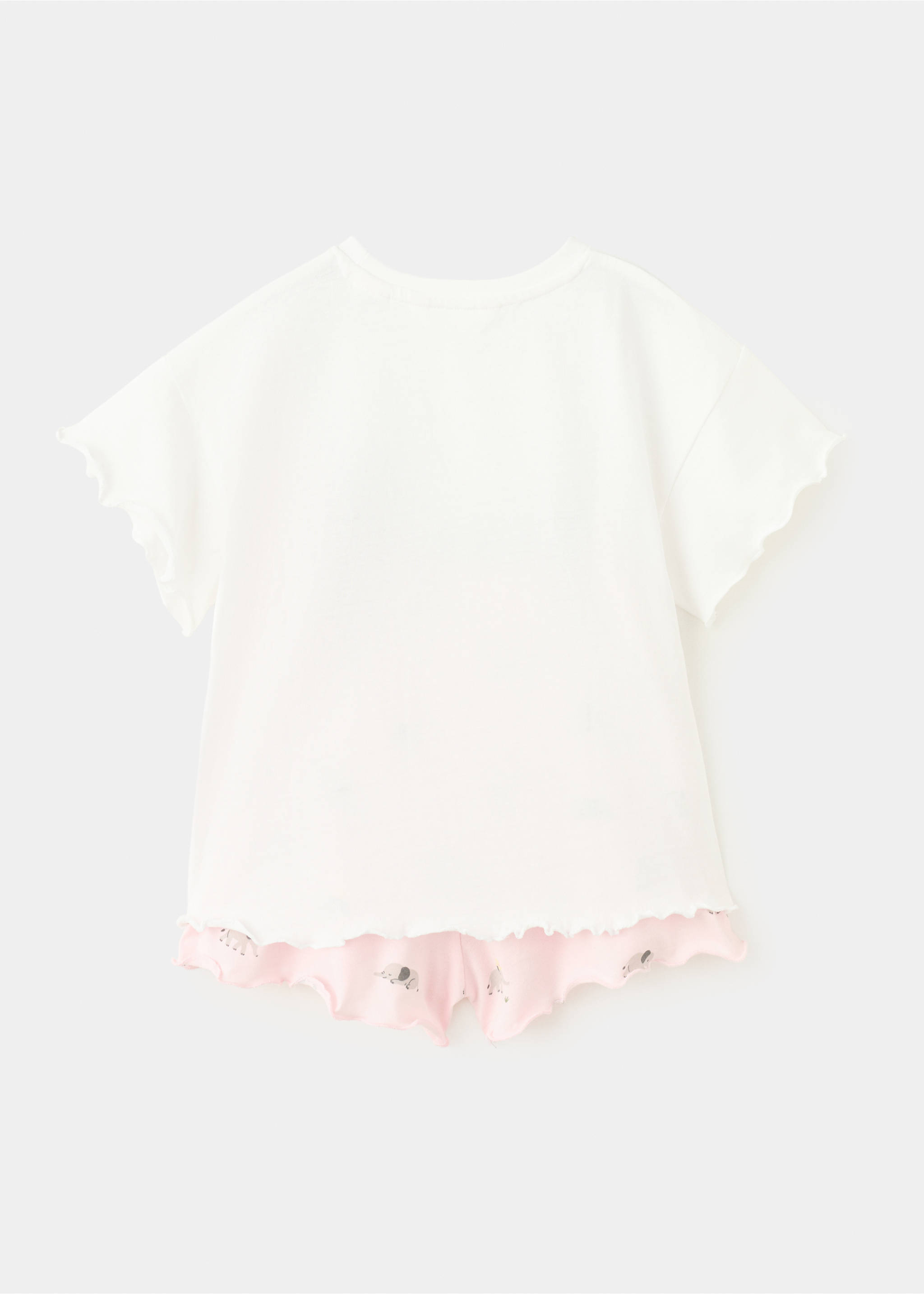 Pijama curto estampado - Verso do artigo, Branco-pérola. Ref: 27016751-00.