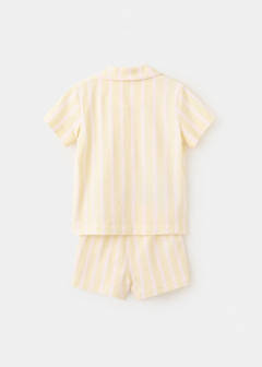 Striped short pyjamas — Pastel Yellow 4