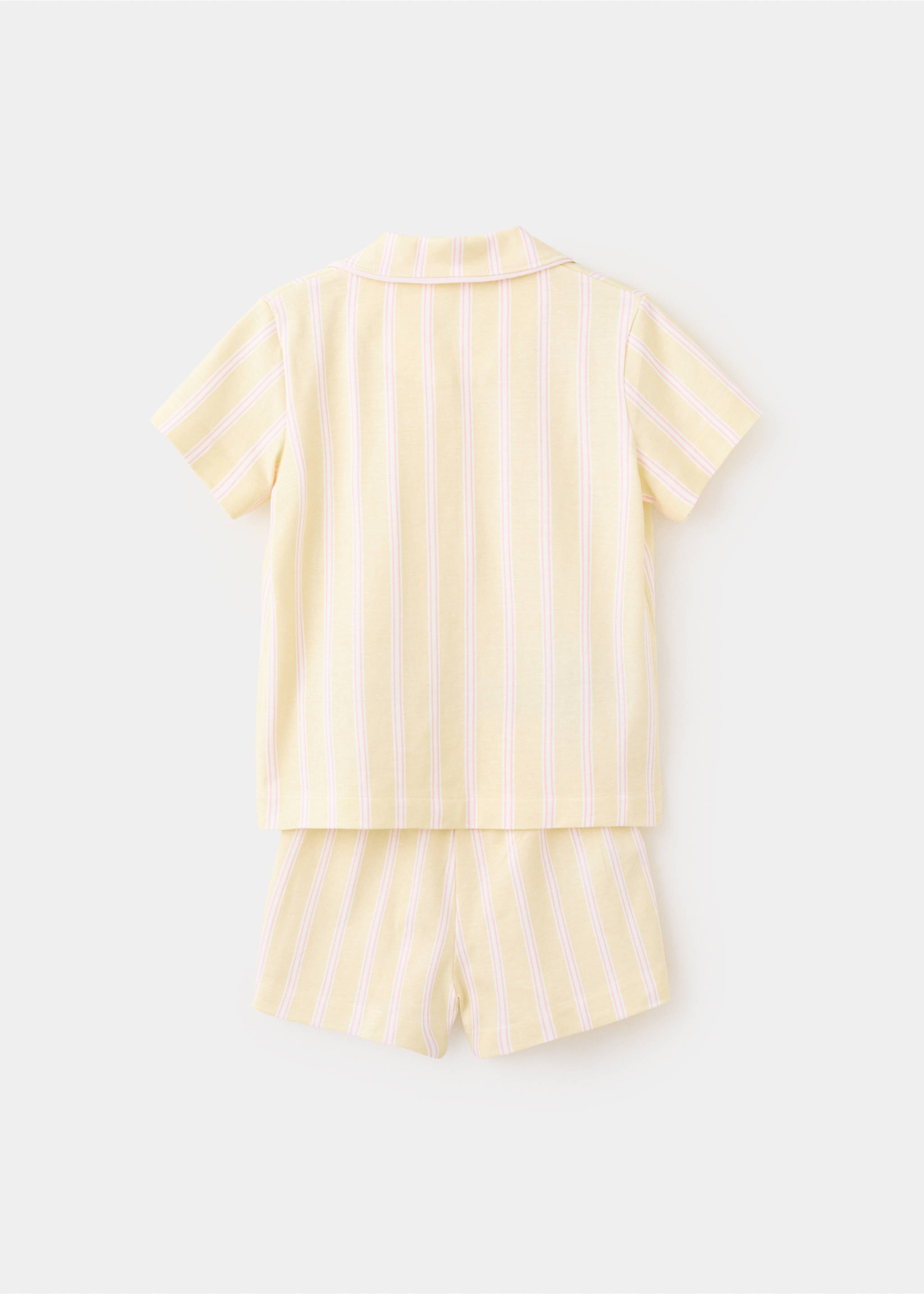 Pijama curto às riscas - Verso do artigo, Amarelo-pastel. Ref: 27016752-00.