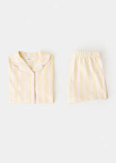 Striped short pyjamas — Pastel Yellow 3