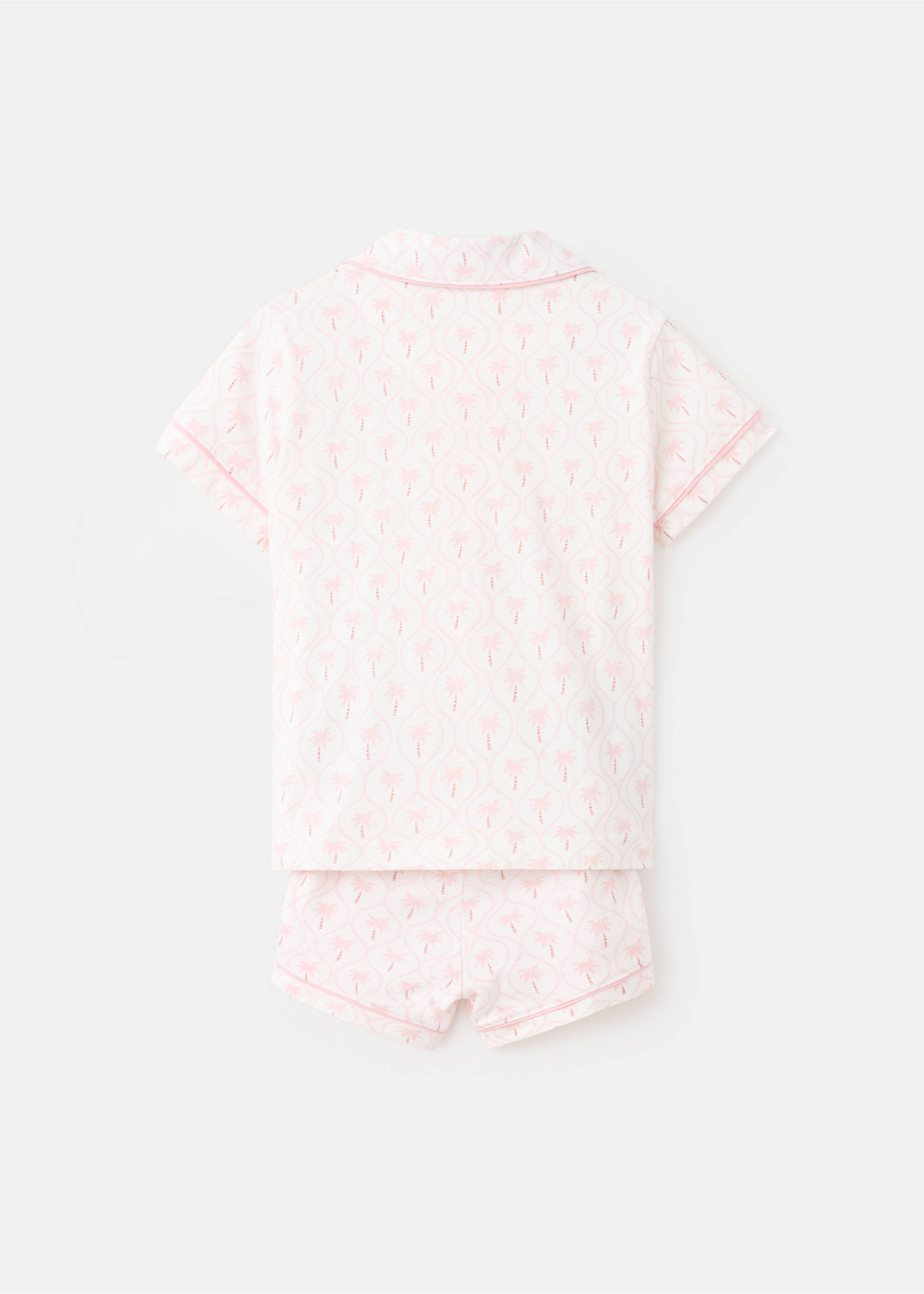 Pijama corto estampado - Reverso del artículo, Rosa. Ref: 27016753-00.