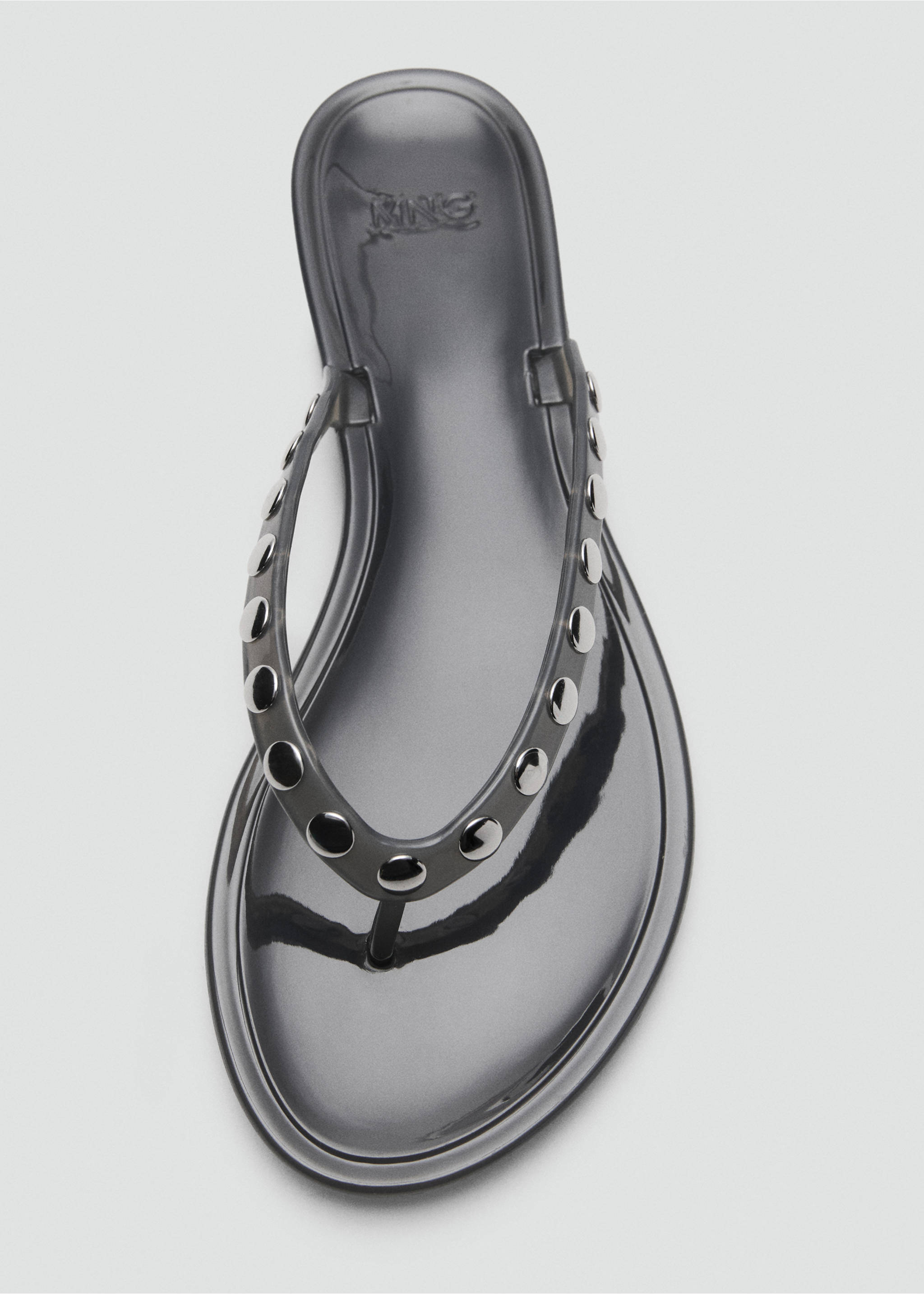 Vinyl strap studded sandals - Details of the article 2, Grey. Ref: 27017138-00.